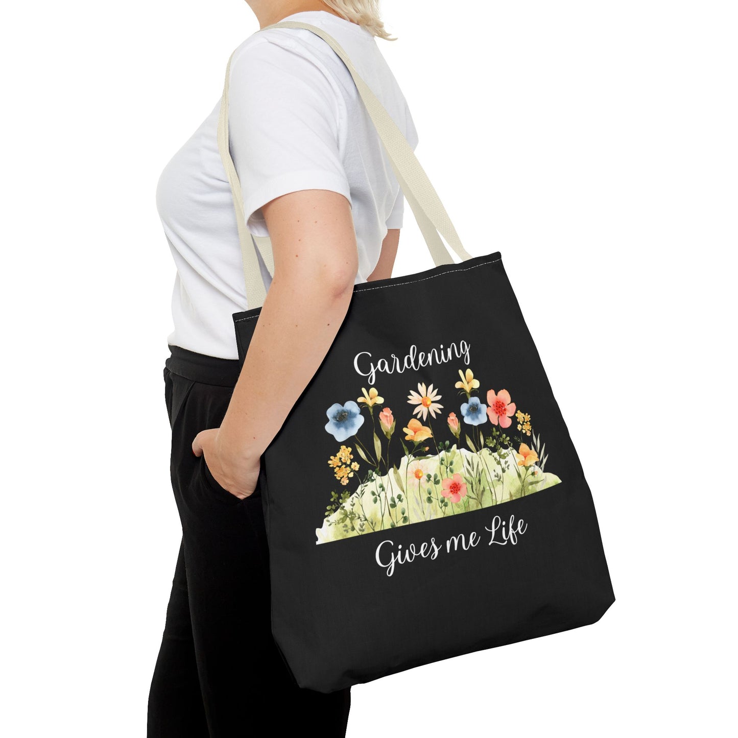 Unisex Gardening Gives Me Life Tote Bag - Black