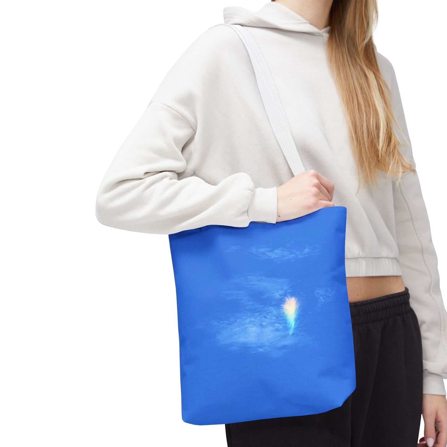 Unisex Fire Rainbow Sky Blue All Over Print Tote Bag