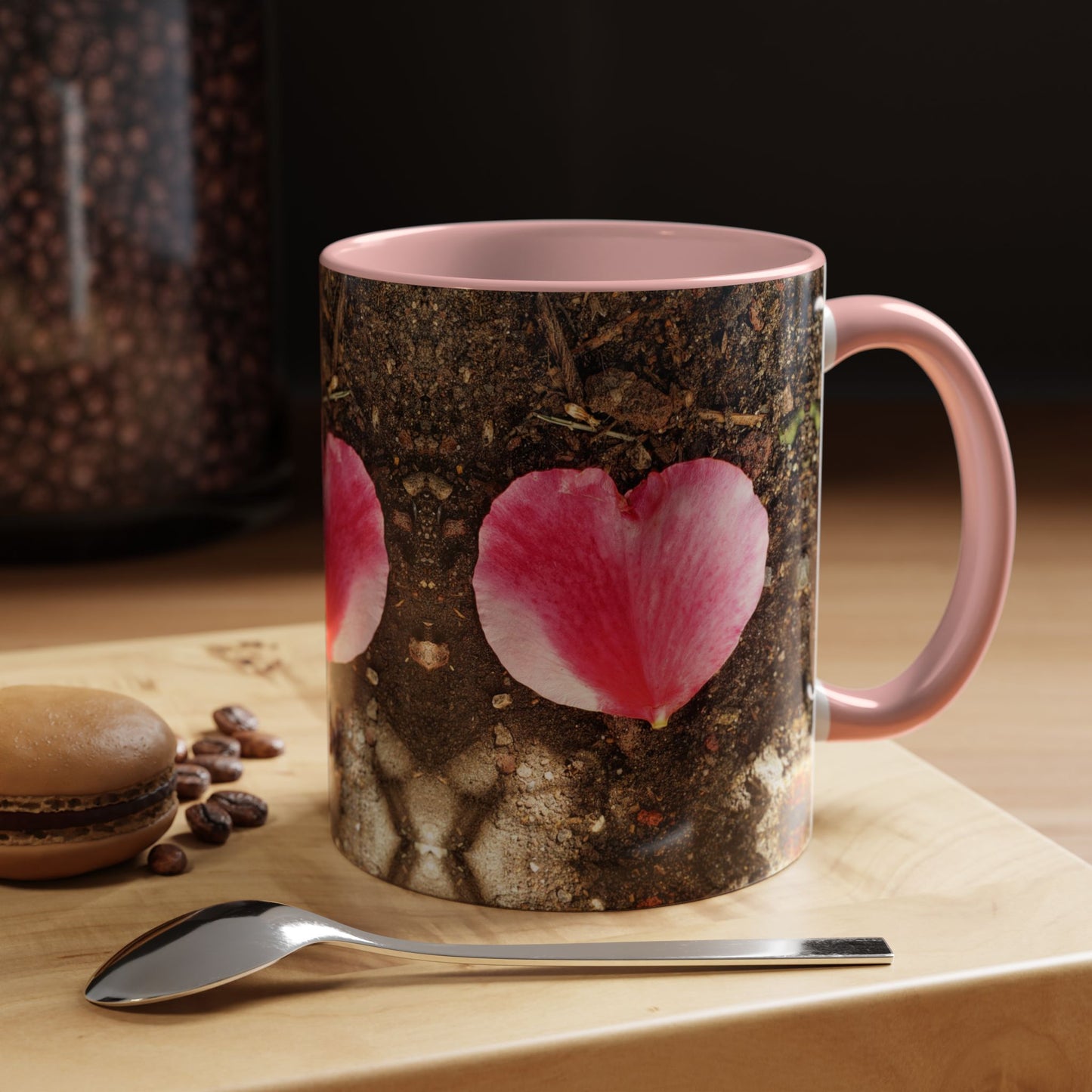 11oz/15oz Garden Themed Double Delight Heart Shaped Rose Petal Coffee Mug