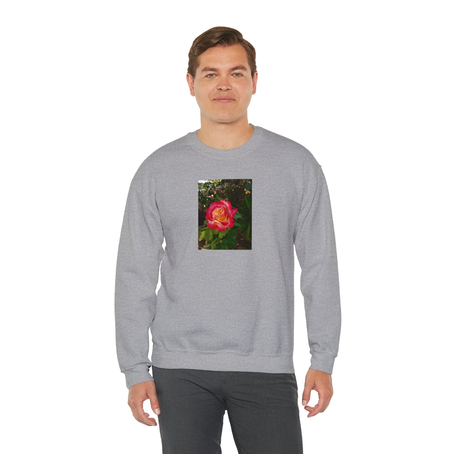 Unisex Gardening Sweatshirt Double Delight Rose Print