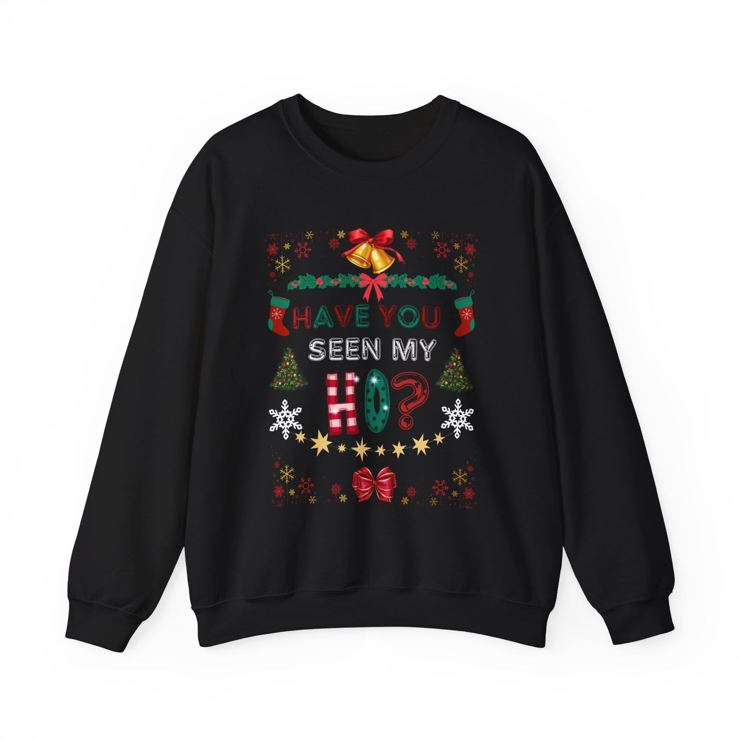 Unisex Funny Couples Matching Ugly Christmas Sweatshirt - Have You Seen My Ho?