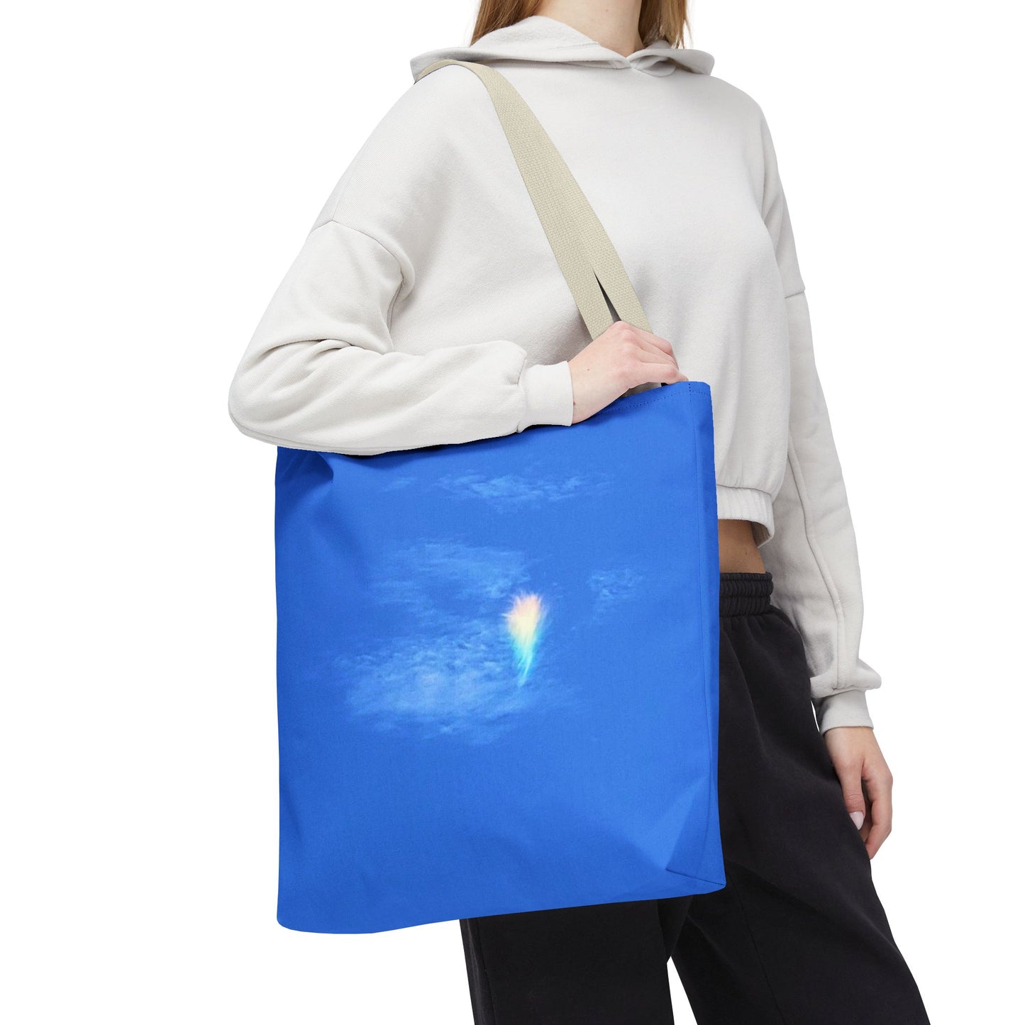 Unisex Fire Rainbow Sky Blue All Over Print Tote Bag