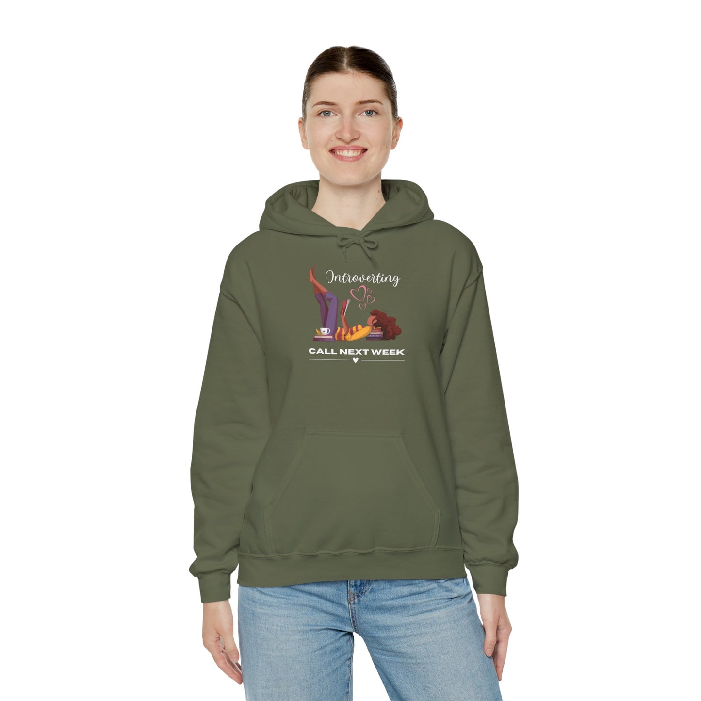 Unisex Introverting. Call Next Week Hooded Sweatshirt