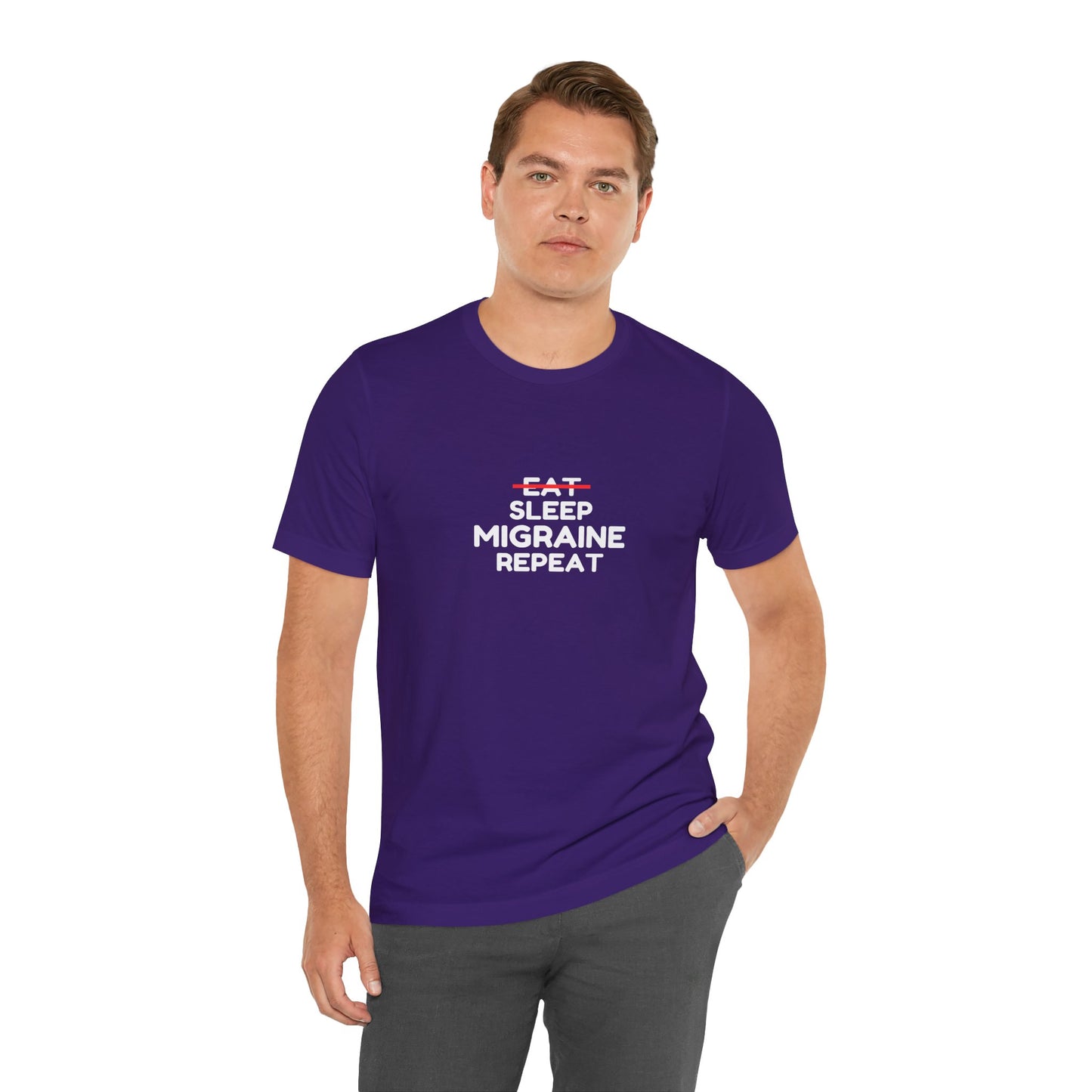 Unisex Migraine Day Invisible Illness Warrior Eat Sleep Migraine Repeat Tshirt