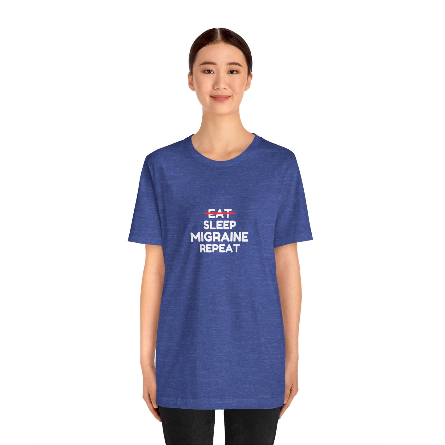 Unisex Migraine Day Invisible Illness Warrior Eat Sleep Migraine Repeat Tshirt