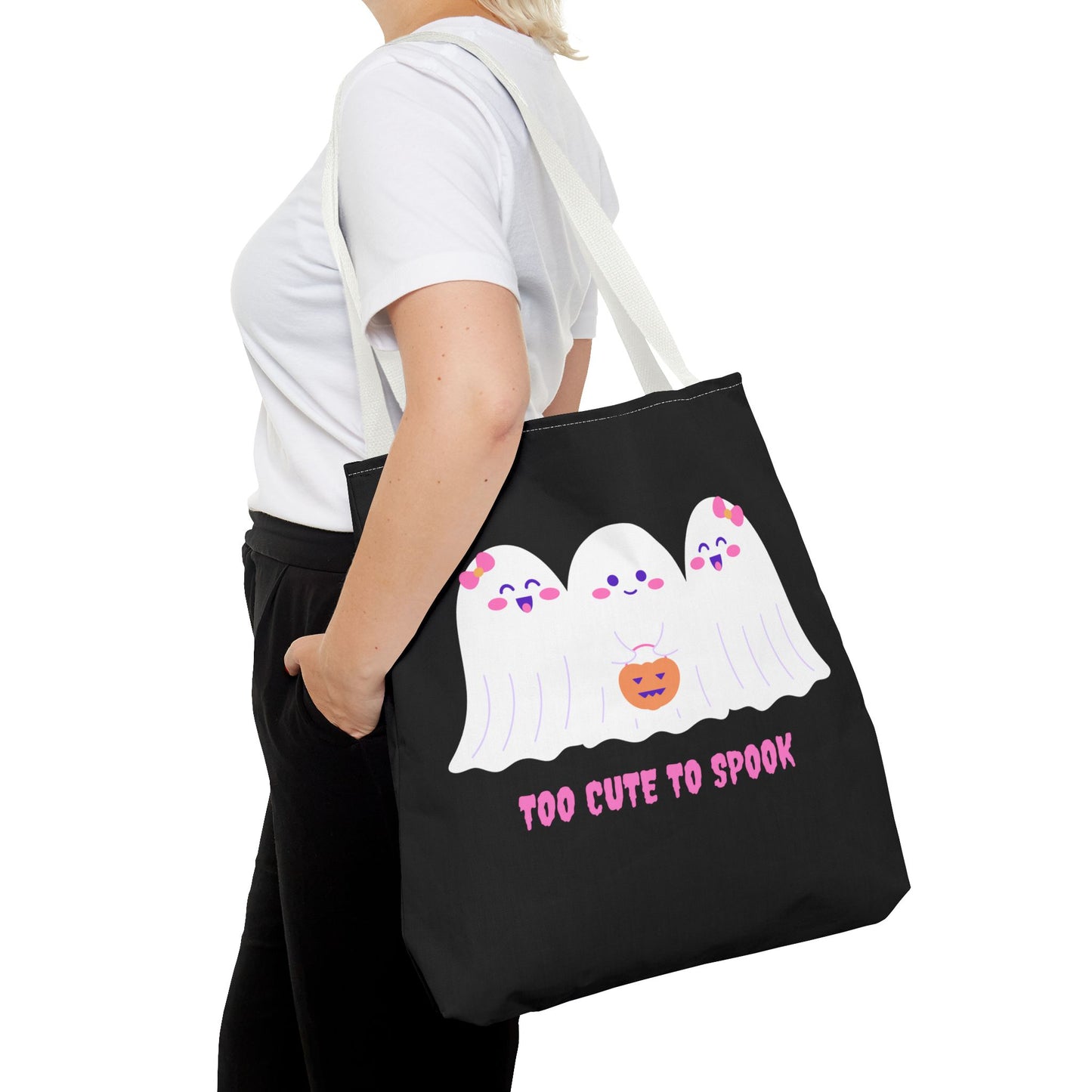 Cute Ghost Halloween Tote Bag Gift for Halloween Spooky Season Trick or Treating Bag Halloween Tote Fall Tote Bag Cute Tote Gift Idea