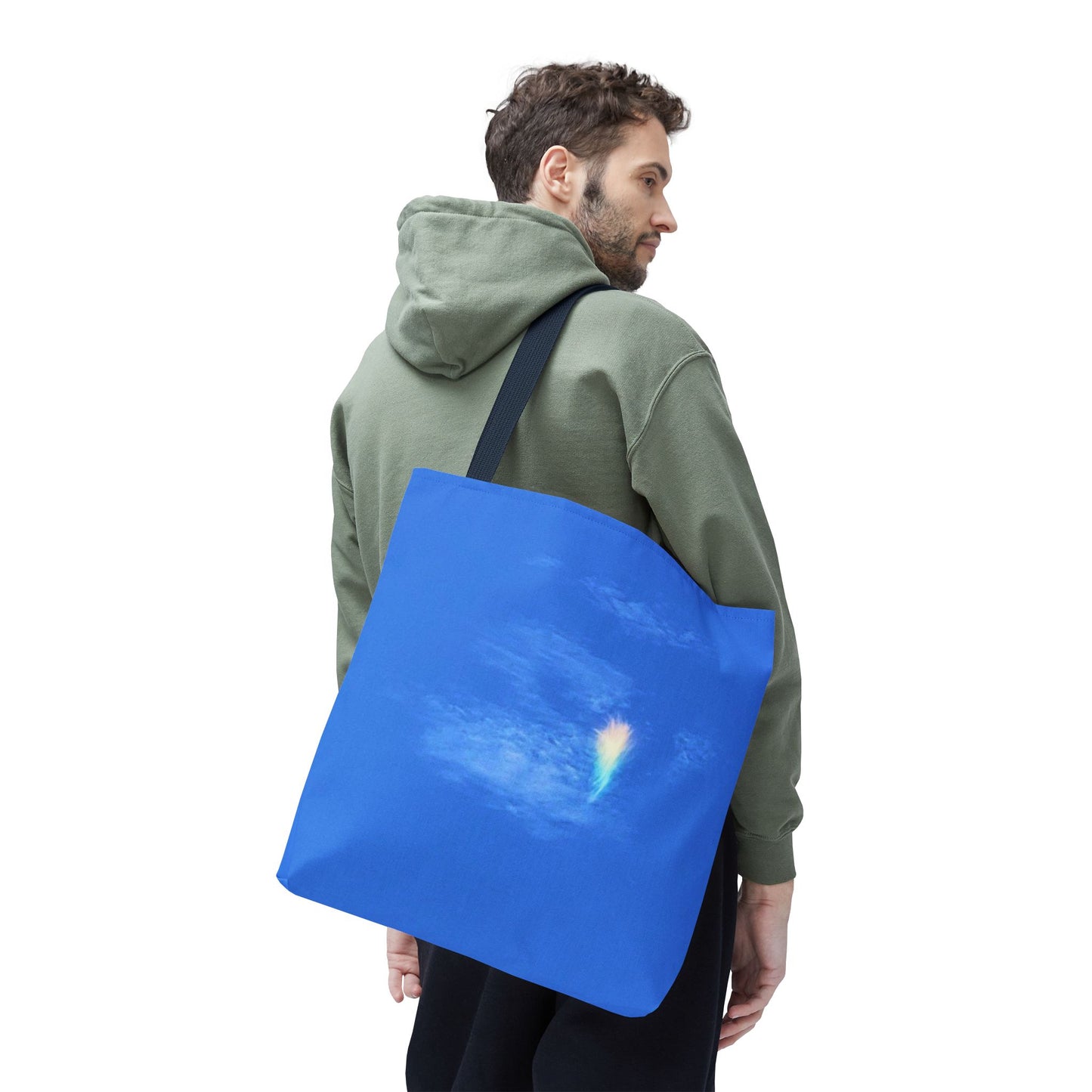 Unisex Fire Rainbow Sky Blue All Over Print Tote Bag