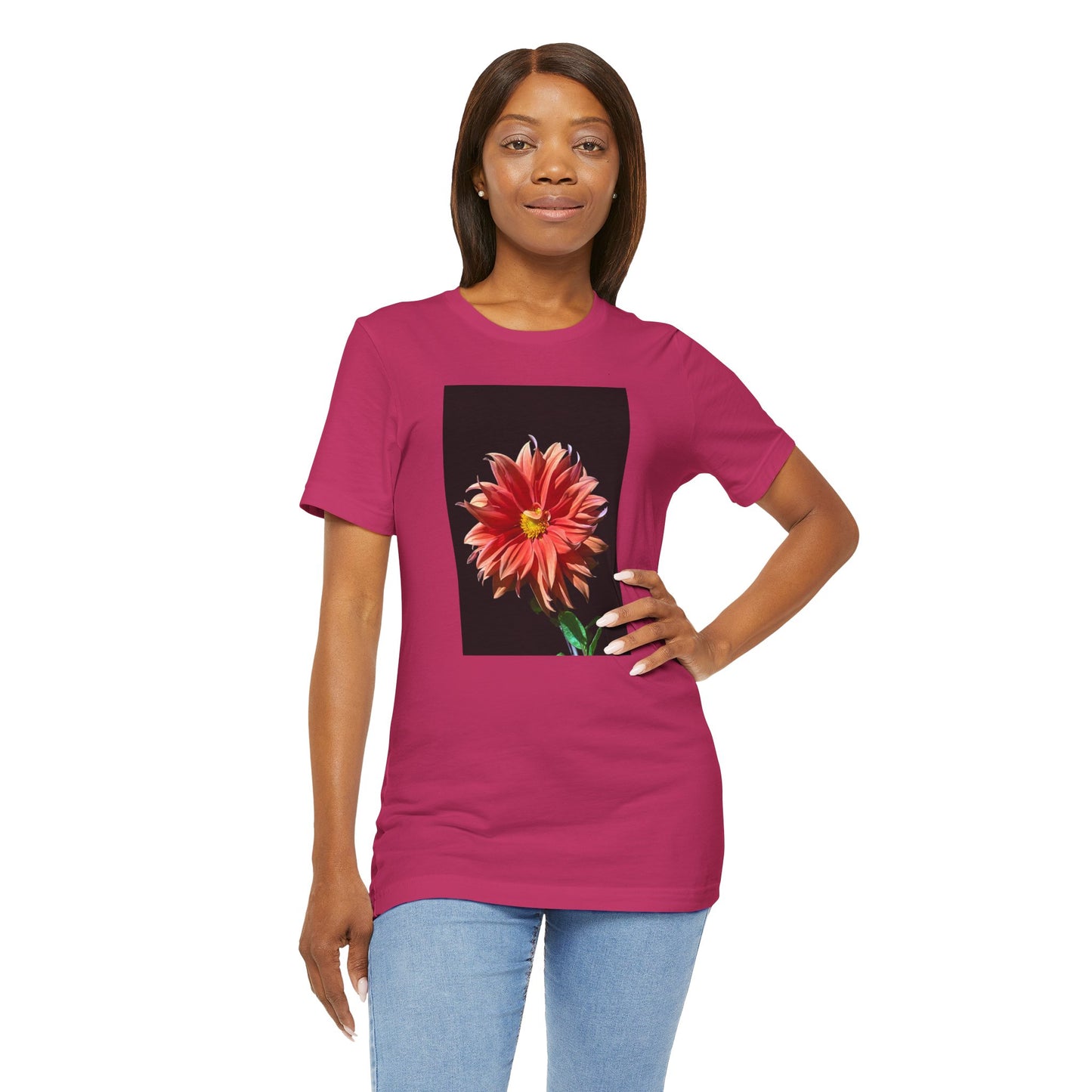 Unisex Jersey Short Sleeve Dahlia Flower T-Shirt