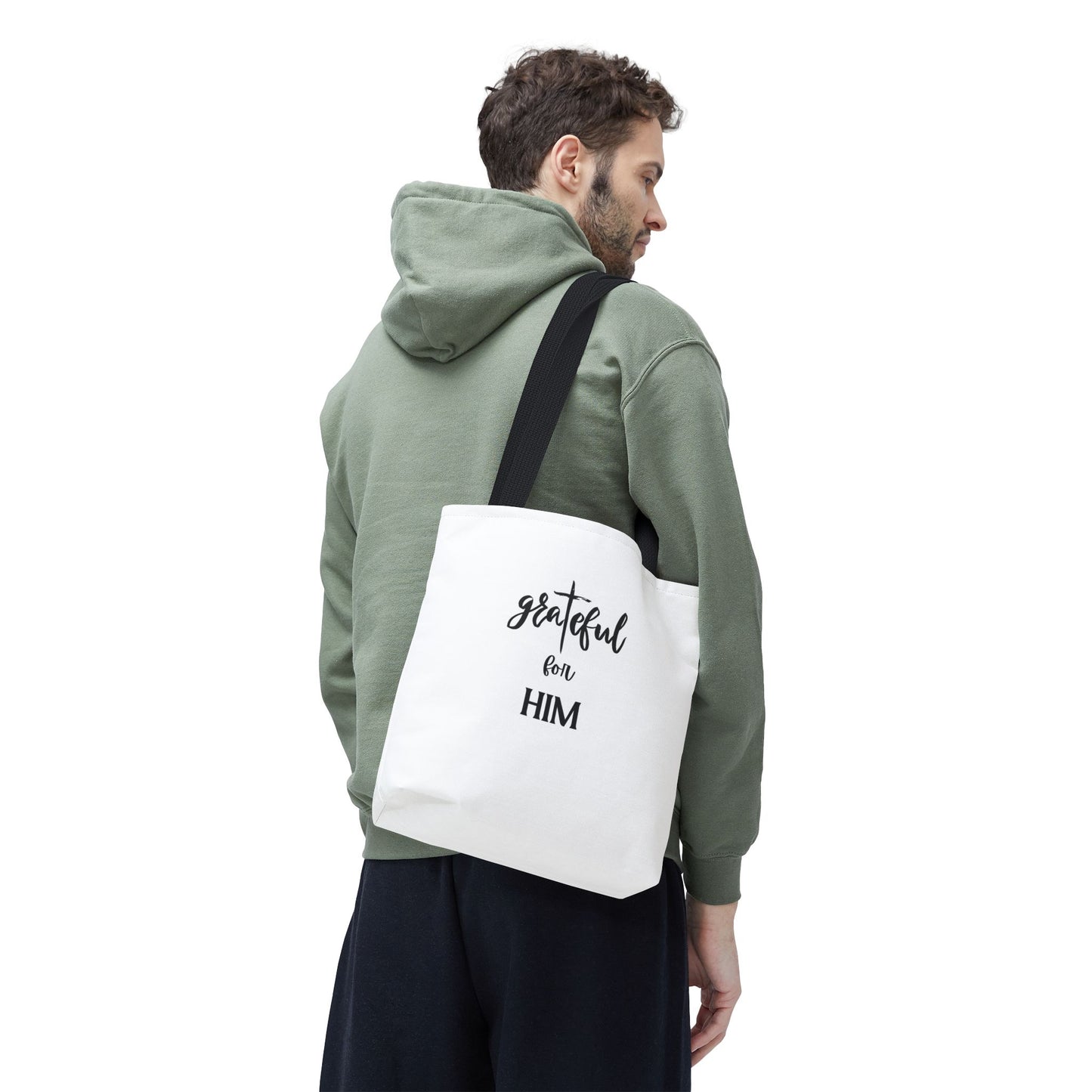 Unisex GraTeful For Him Faith Bible Study Reusable Lunch Bag Everyday Carry Tote Bag