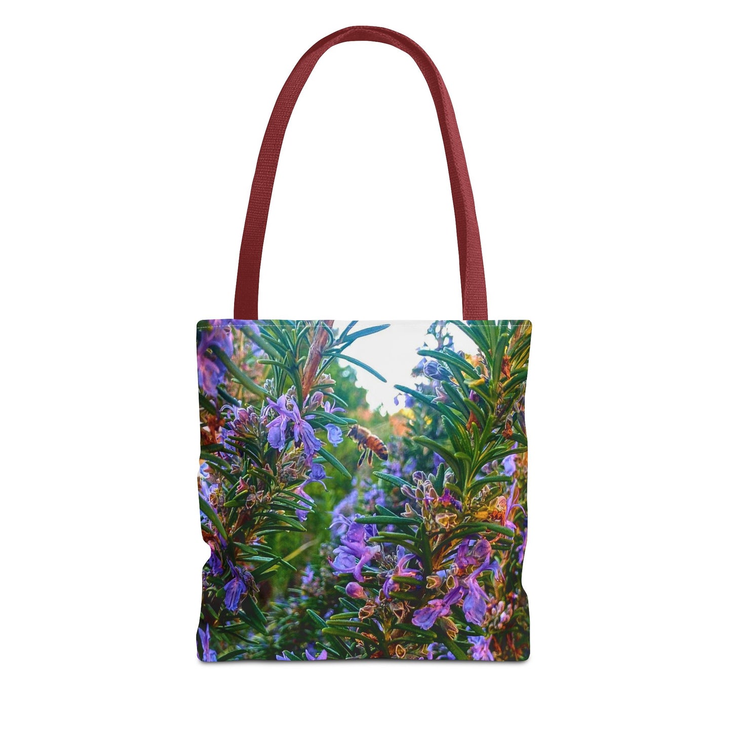 Garden Themed Bee and Rosemary Tote Bag