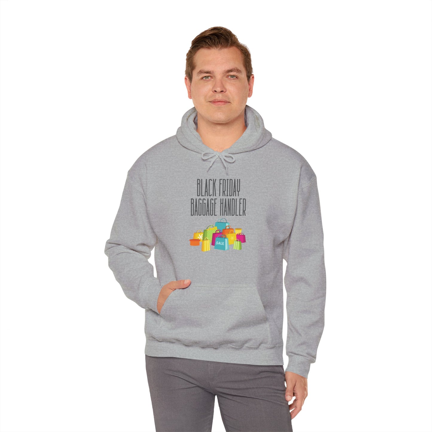 Unisex Heavy Blend™ Black Friday Christmas Sales Baggage Handler Shopping Sales Hooded Sweatshirt