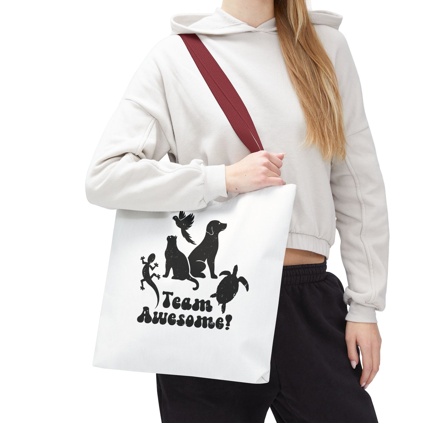 Unisex Animal Lover Lizard Cat Bird Dog Turtle Team Awesome Tote Bag