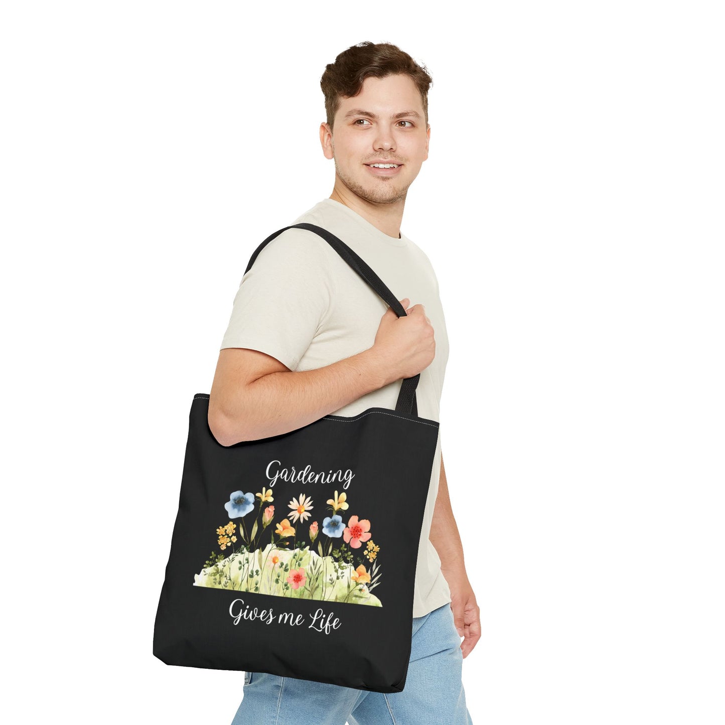 Unisex Gardening Gives Me Life Tote Bag - Black