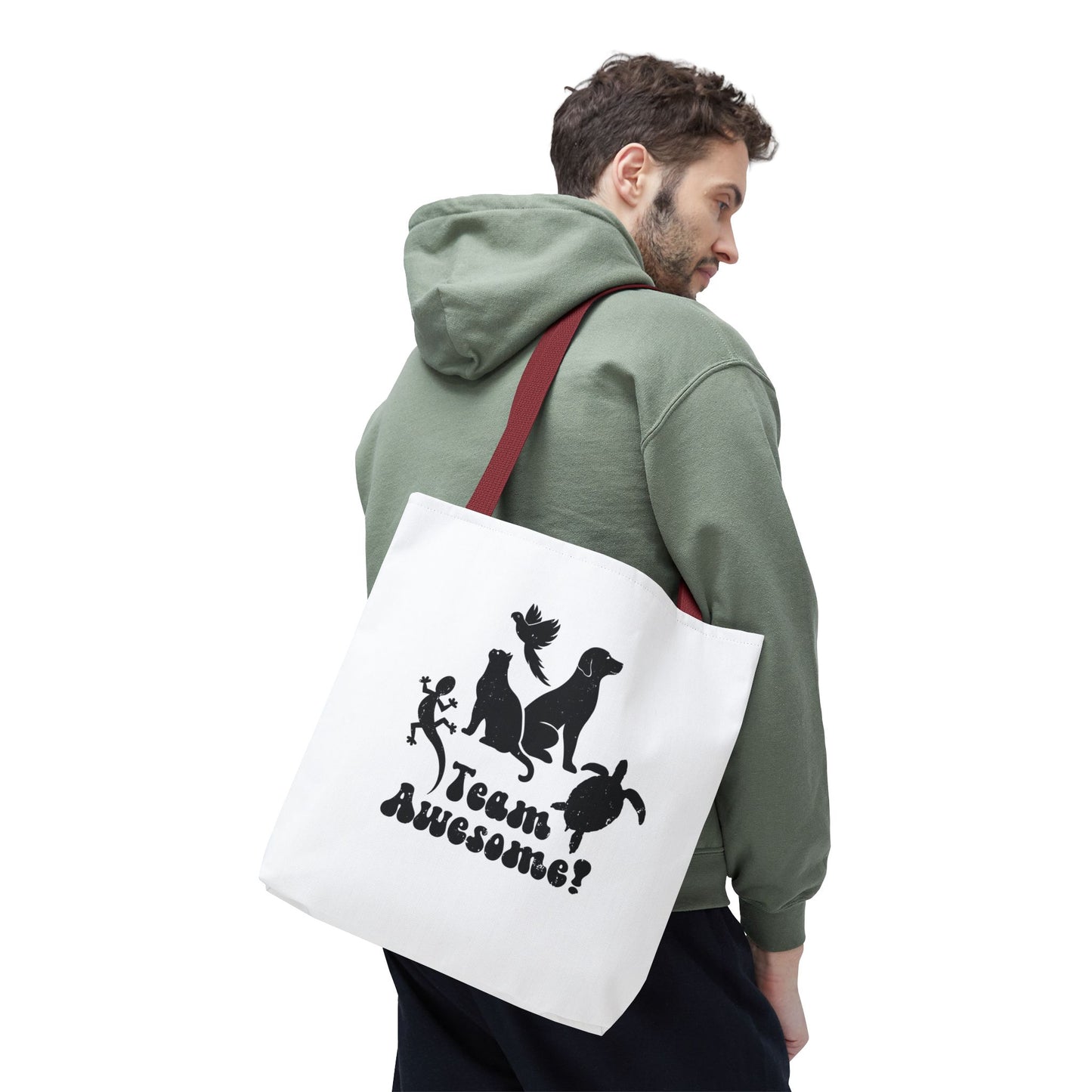 Unisex Animal Lover Lizard Cat Bird Dog Turtle Team Awesome Tote Bag