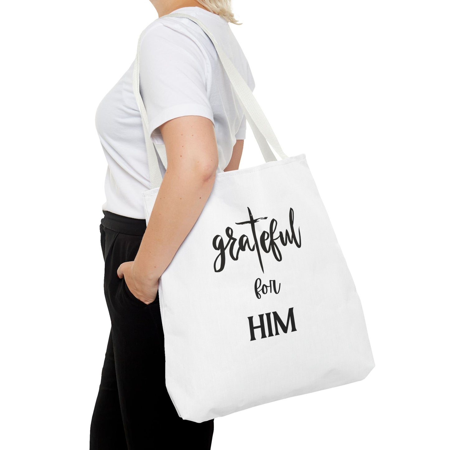 Unisex GraTeful For Him Faith Bible Study Reusable Lunch Bag Everyday Carry Tote Bag