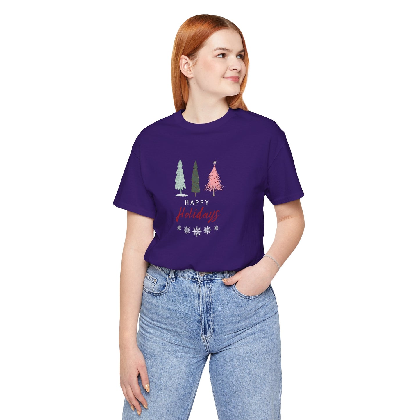 Unisex Jersey Short Sleeve Happy Holidays Seasons Greetings Fall T-Shirt