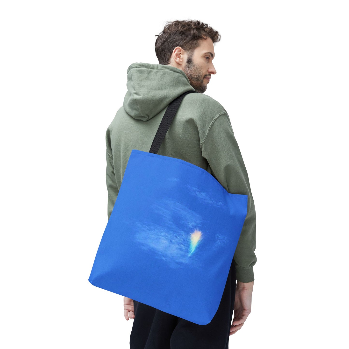 Unisex Fire Rainbow Sky Blue All Over Print Tote Bag