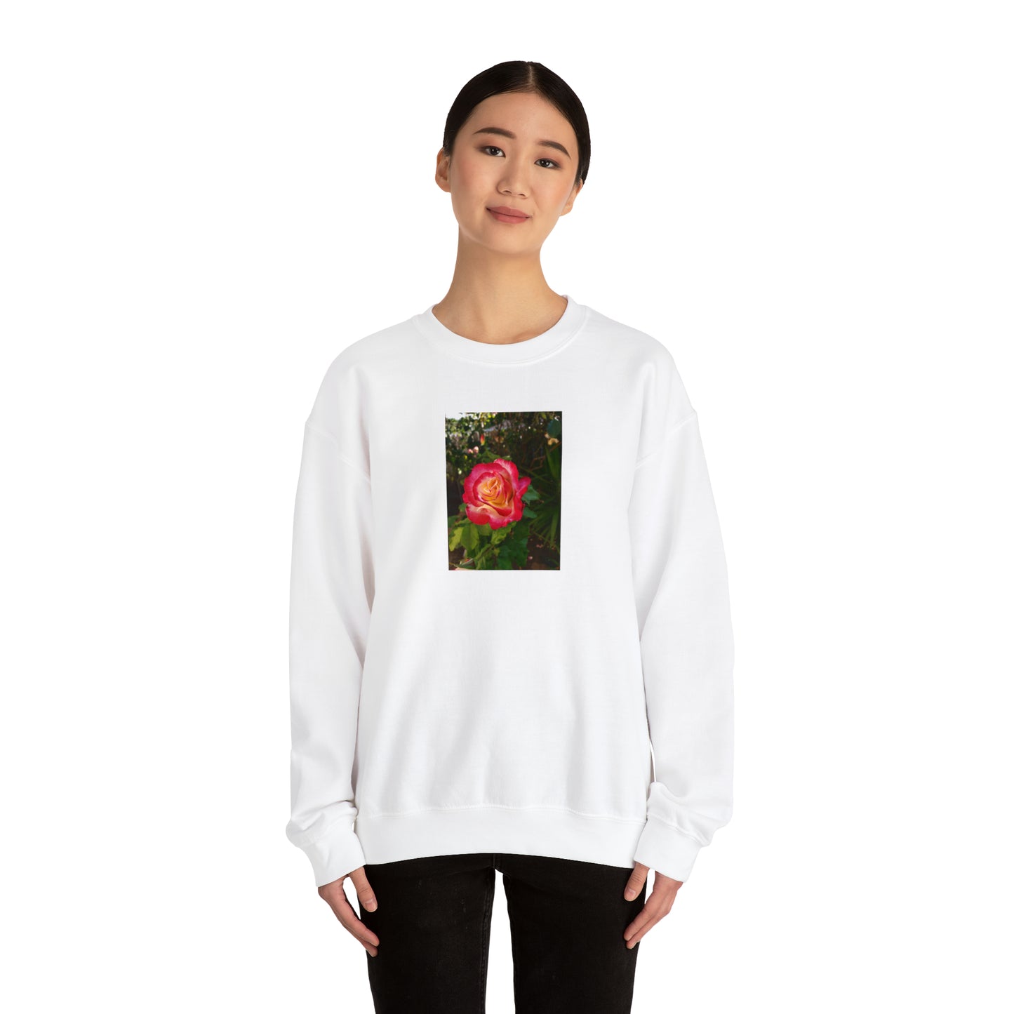 Unisex Gardening Sweatshirt Double Delight Rose Print