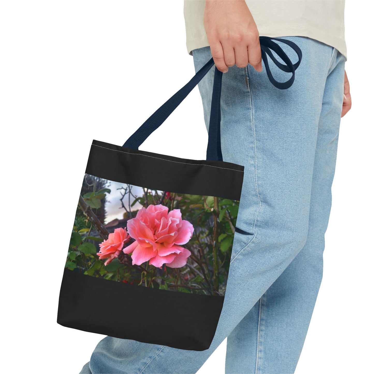 Unisex Garden Themed Double Delight Roses Reusable Tote Bag