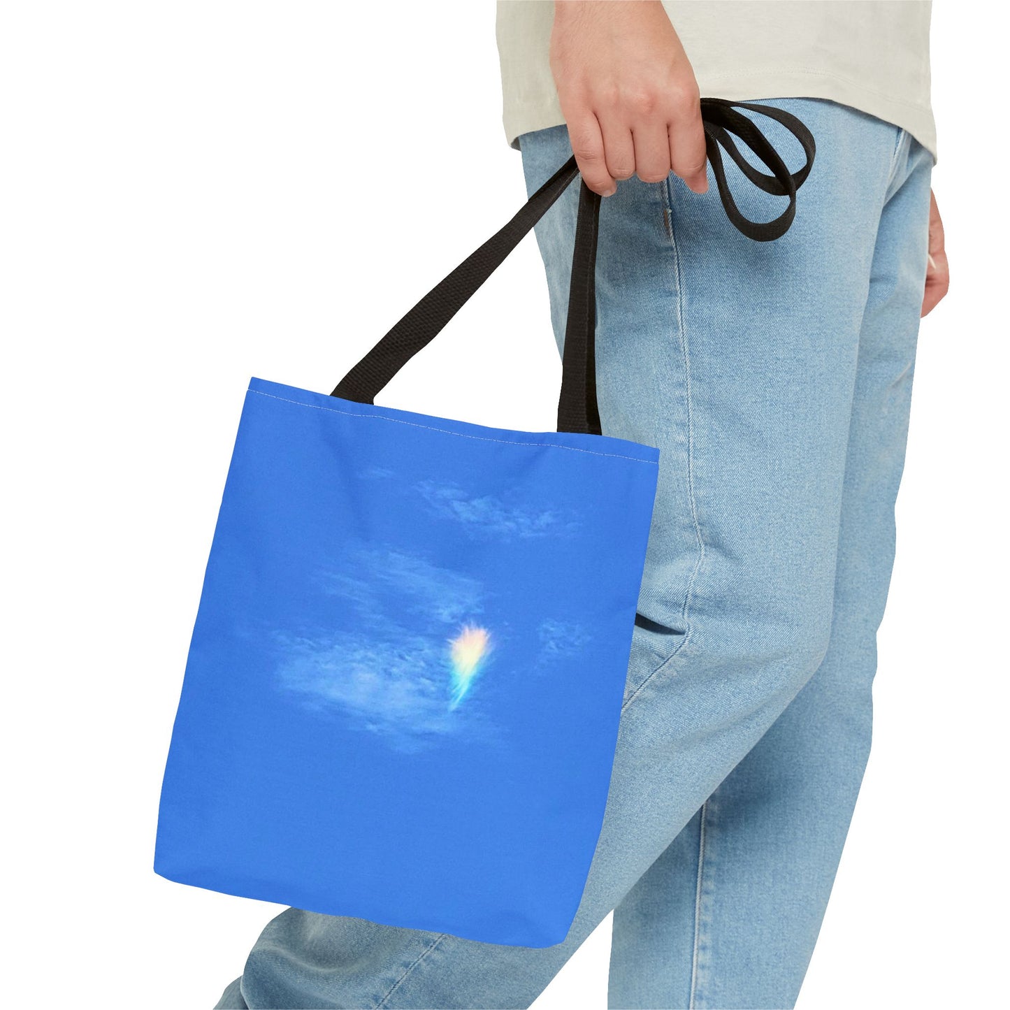 Unisex Fire Rainbow Sky Blue All Over Print Tote Bag