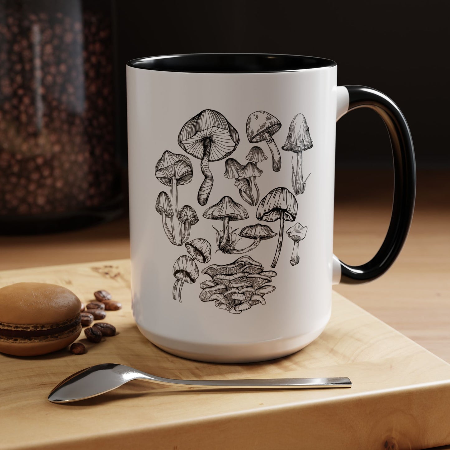 11oz/15oz Mushroom Lover Fungi Print Toadstool Coffee Mug