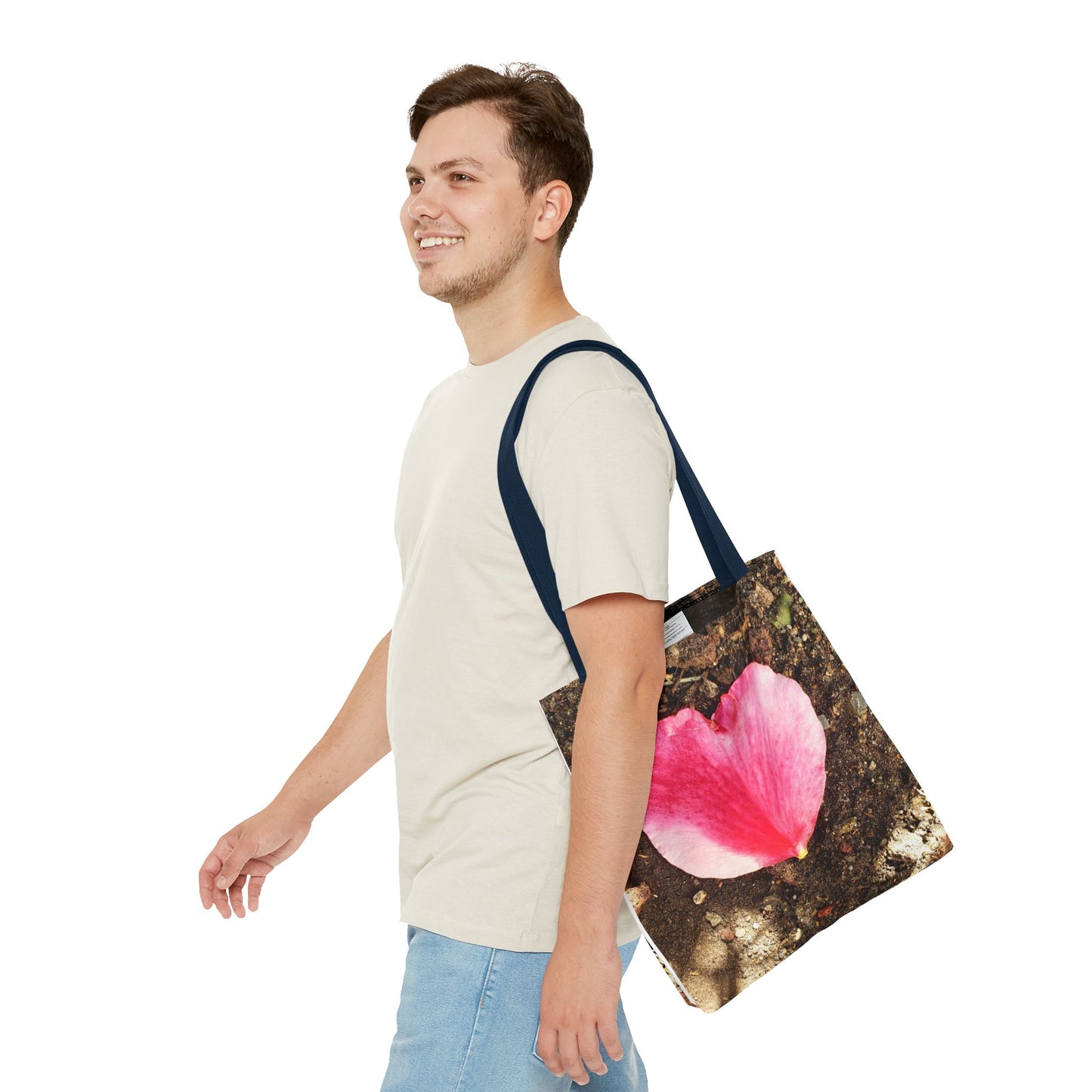 Unisex Garden Themed Double Delight Heart Shaped Rose Petal Tote Bag