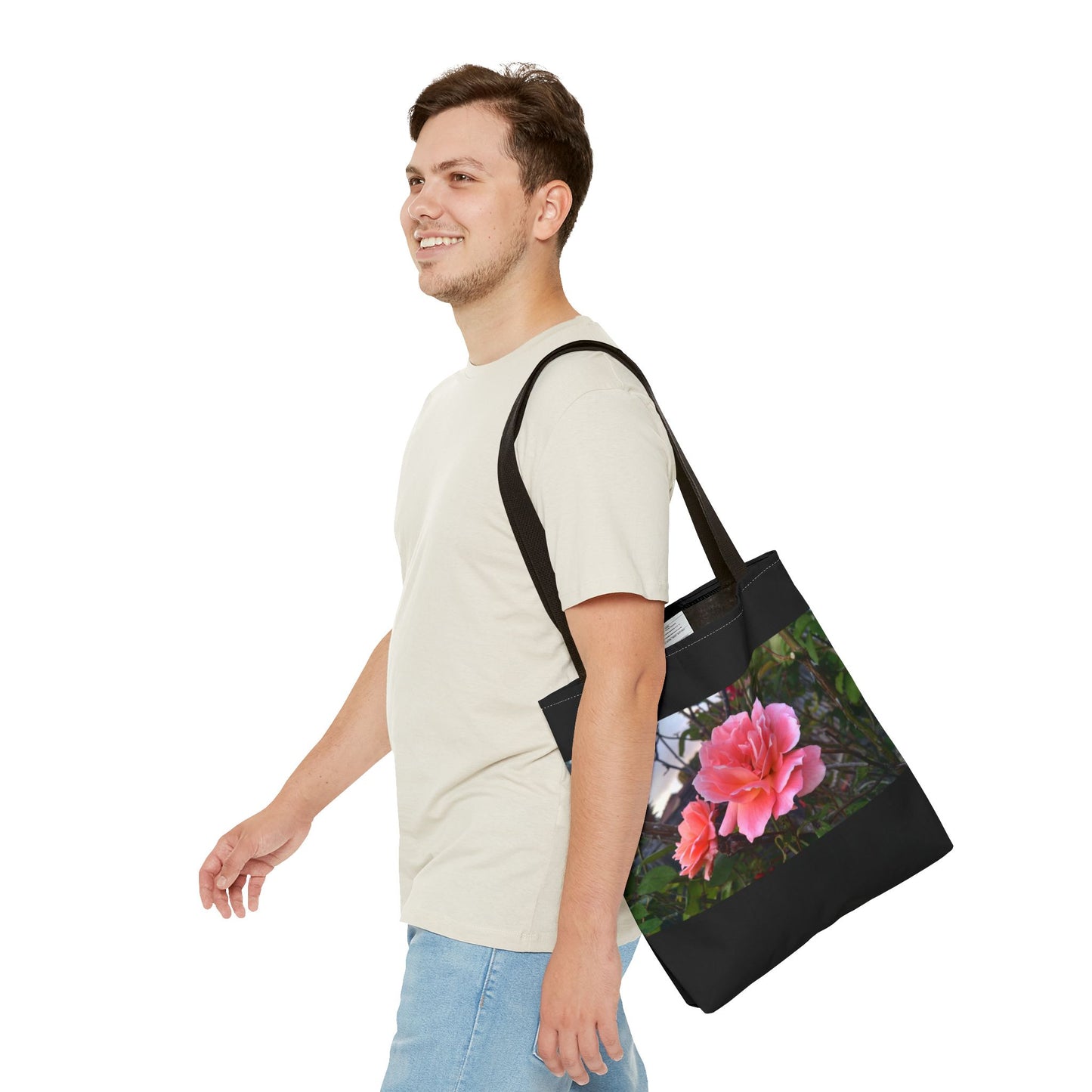 Unisex Garden Themed Double Delight Roses Reusable Tote Bag