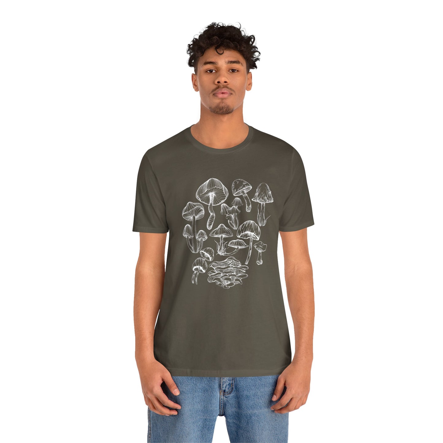 Unisex Mushroom Lover Fungi Print Toadstool T-Shirt