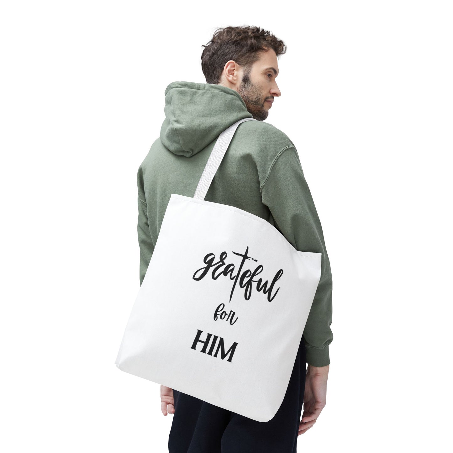 Unisex GraTeful For Him Faith Bible Study Reusable Lunch Bag Everyday Carry Tote Bag