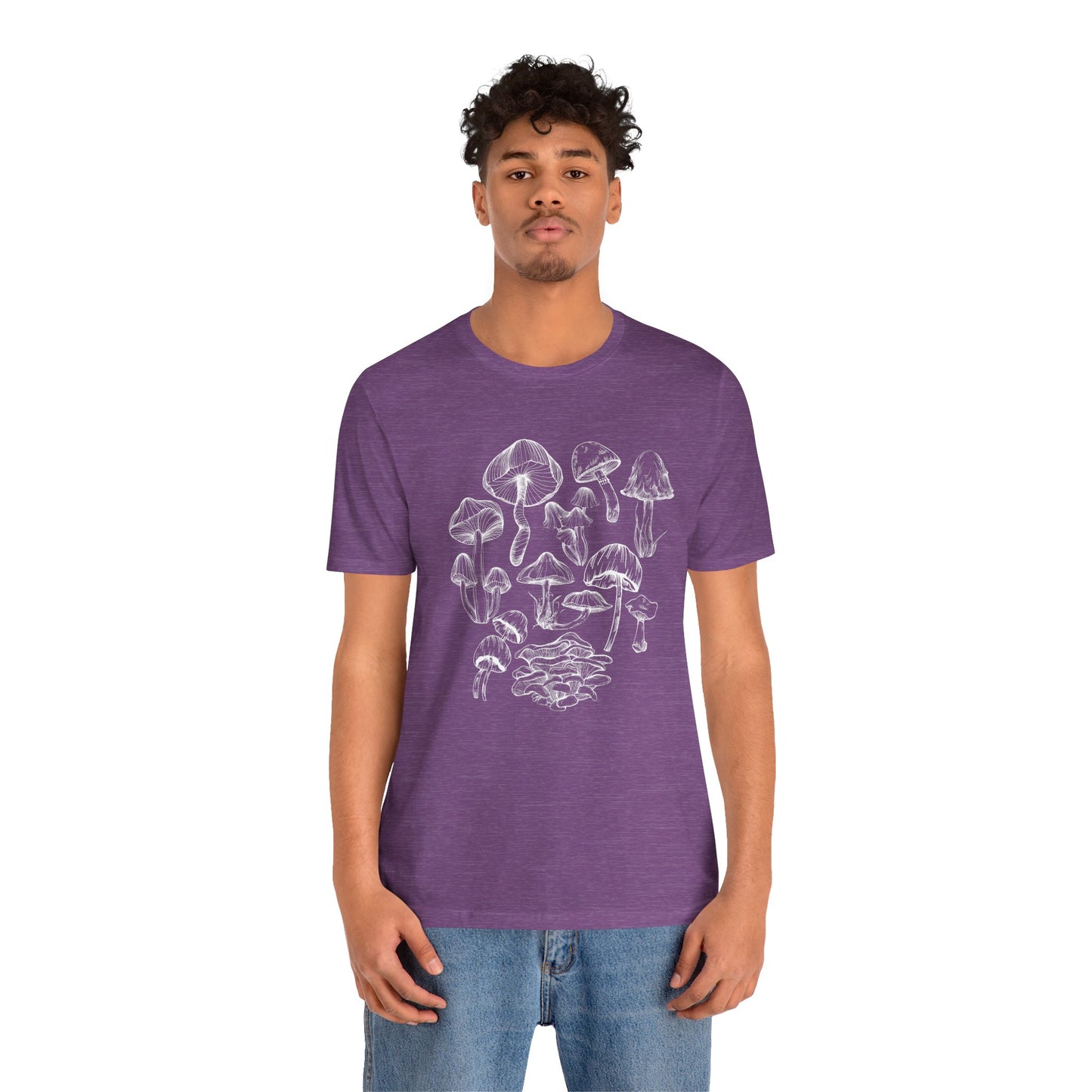 Unisex Mushroom Lover Fungi Print Toadstool T-Shirt