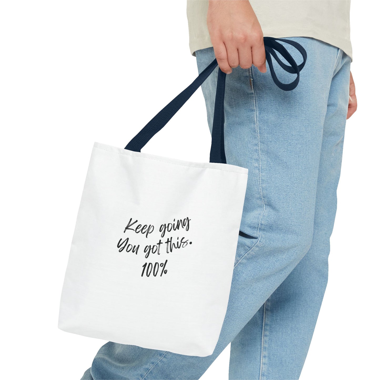 Unisex Positive Motivational Words of Encouragement Mental Health Awareness Reusable Tote Bag