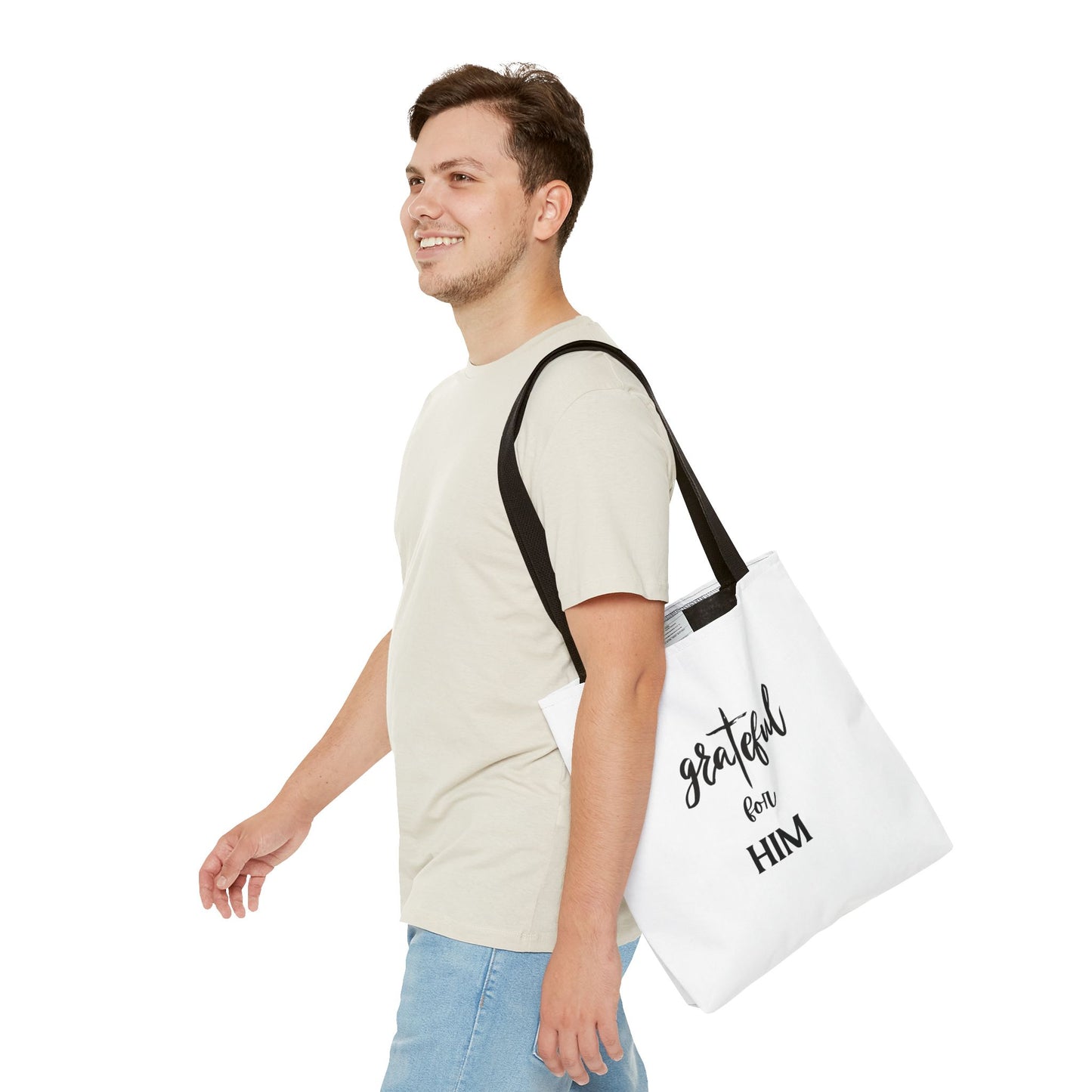 Unisex GraTeful For Him Faith Bible Study Reusable Lunch Bag Everyday Carry Tote Bag