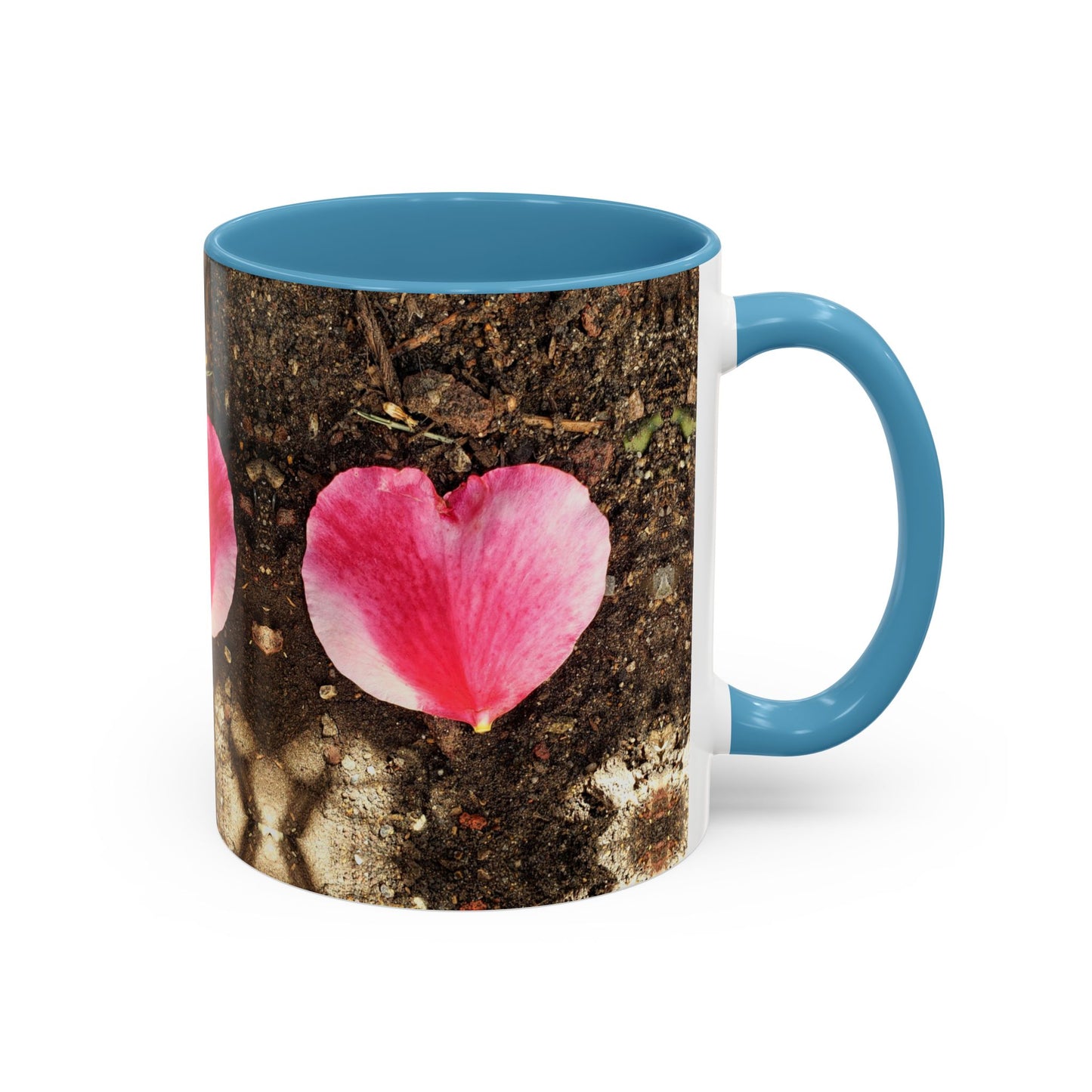 11oz/15oz Garden Themed Double Delight Heart Shaped Rose Petal Coffee Mug