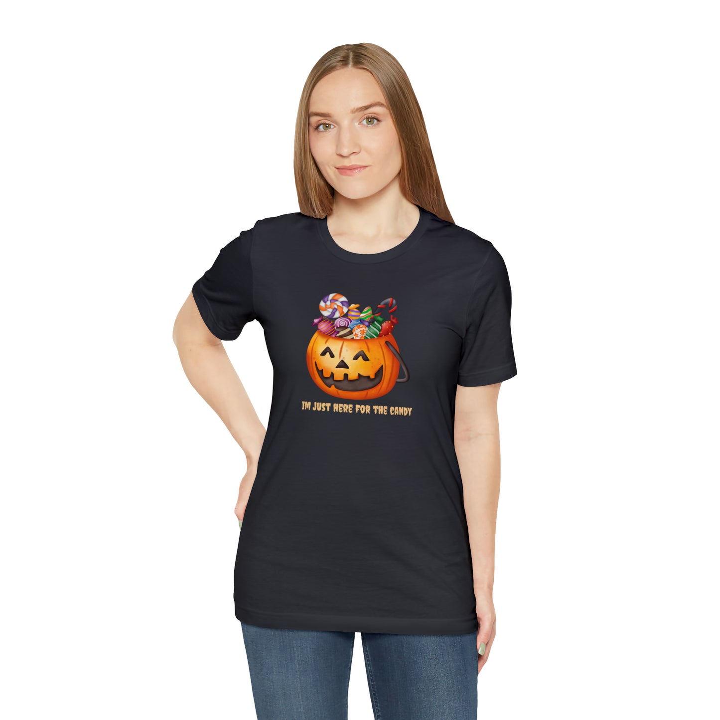 Unisex Im Just Here For The Candy Pumpkin T-Shirt