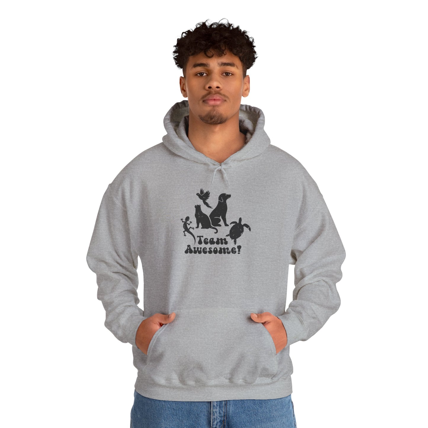 Unisex Animal Lover Lizard Cat Bird Dog Turtle Team Awesome Hooded Sweatshirt