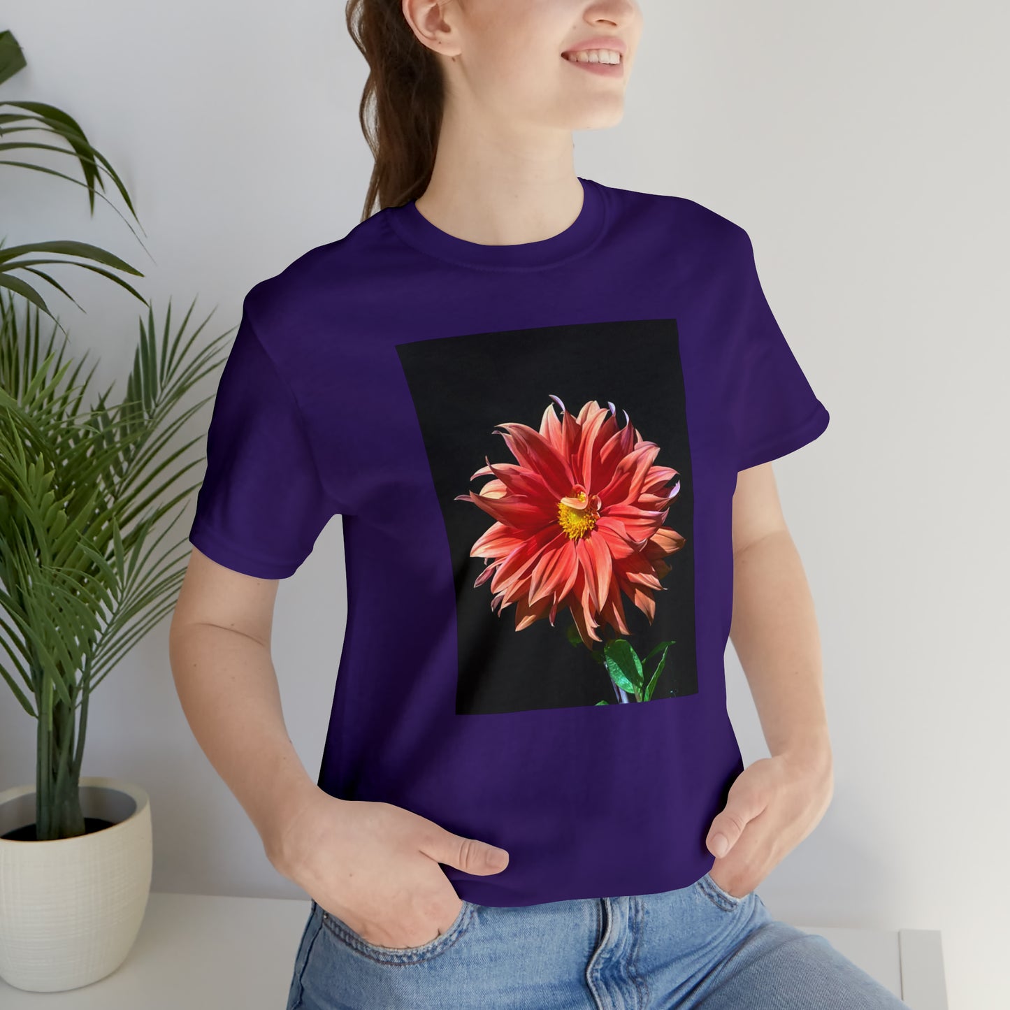 Unisex Jersey Short Sleeve Dahlia Flower T-Shirt