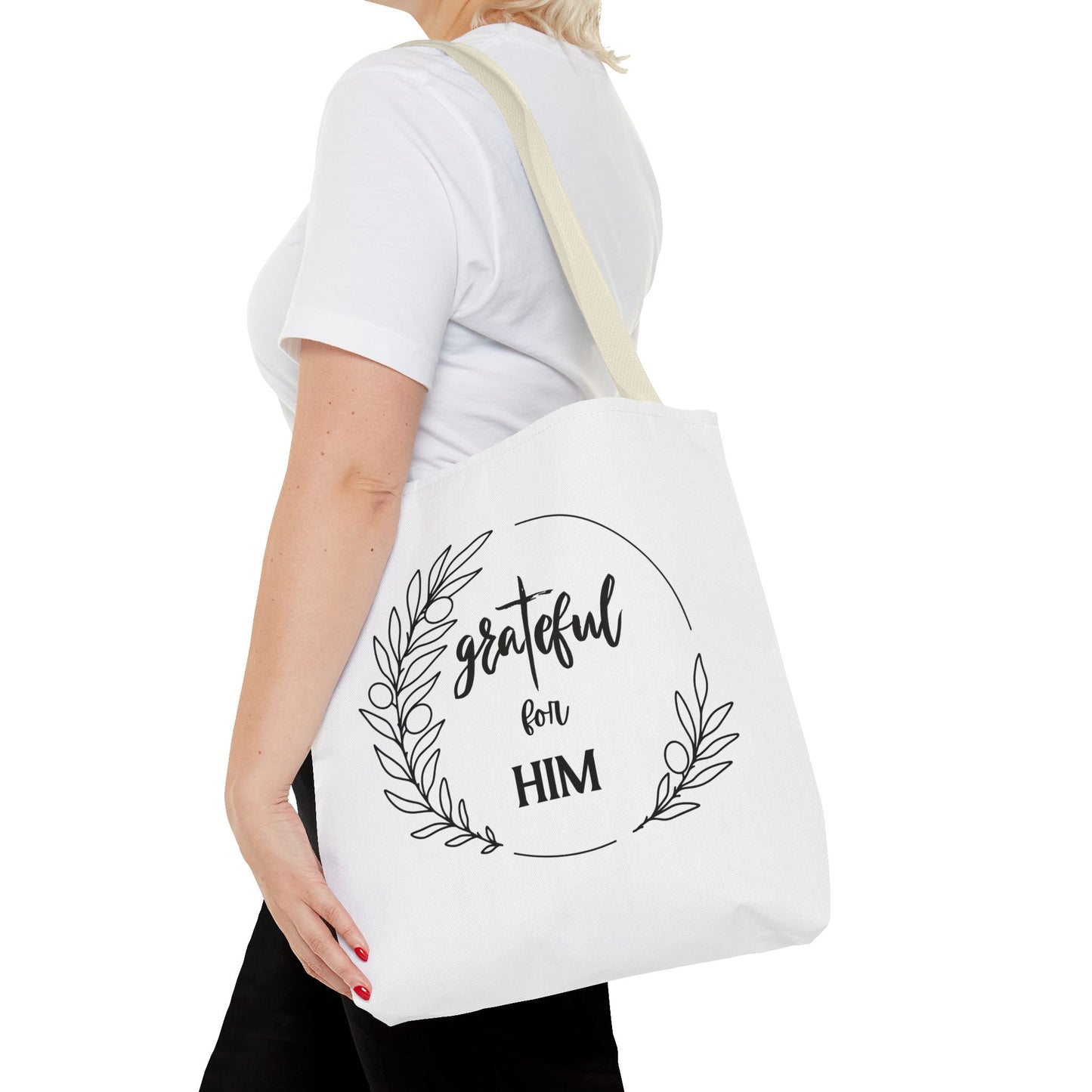 Unisex graTeful For Him Round Motif Tote Bag