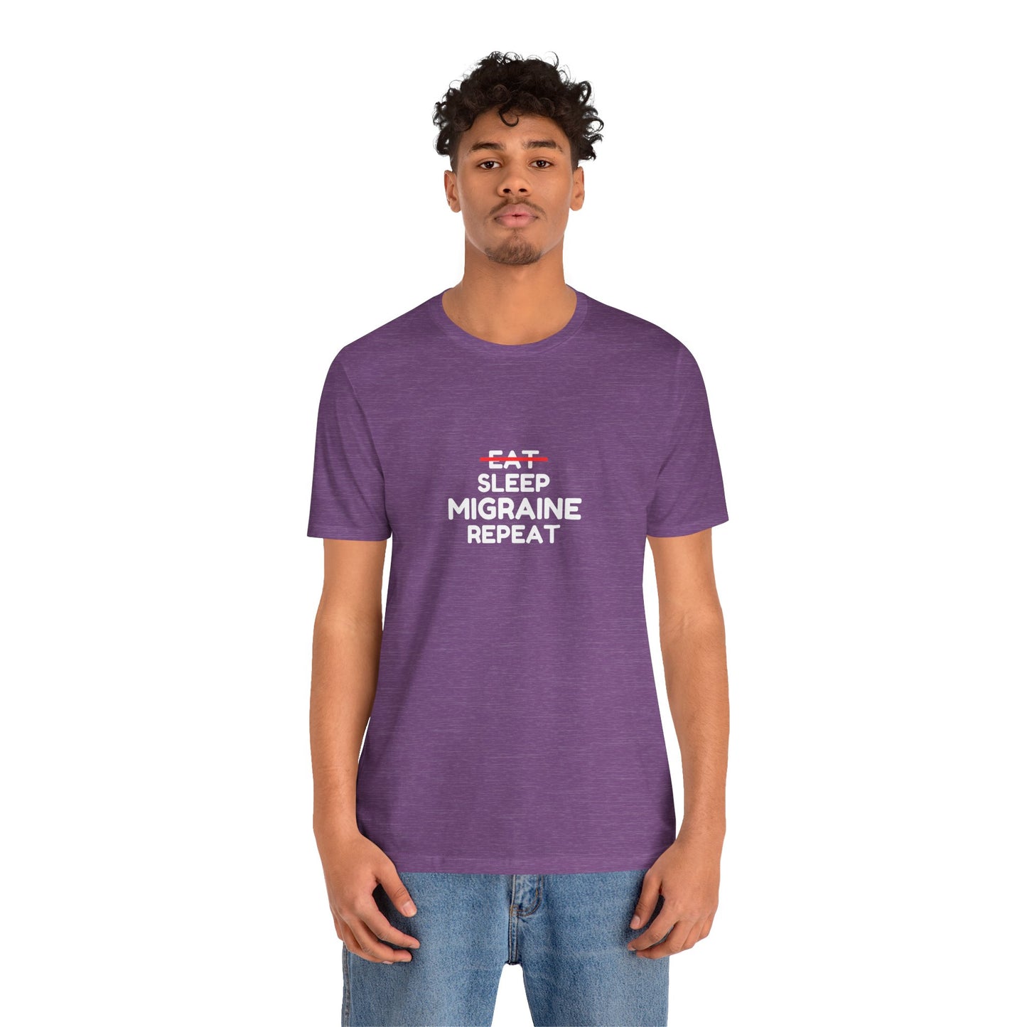 Unisex Migraine Day Invisible Illness Warrior Eat Sleep Migraine Repeat Tshirt