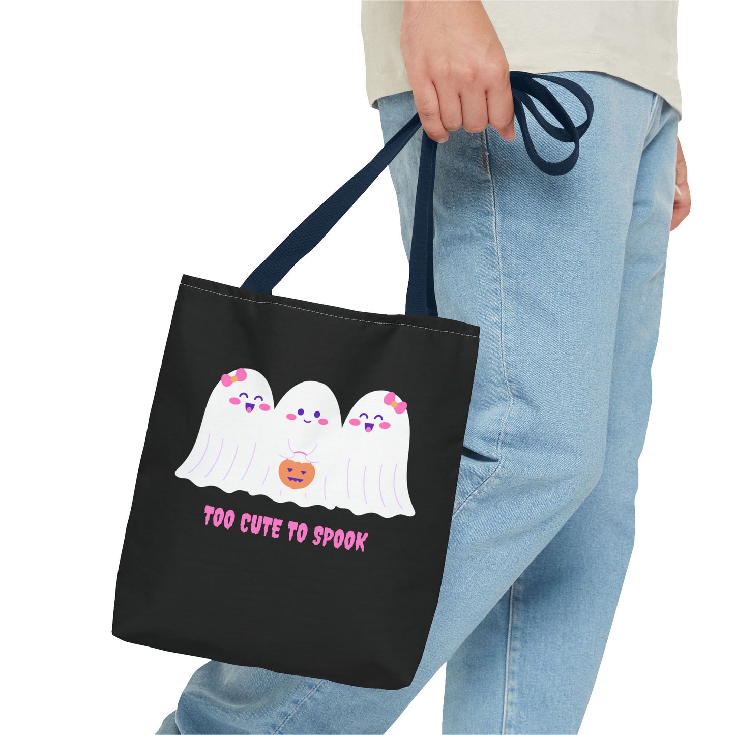 Cute Ghost Halloween Tote Bag Gift for Halloween Spooky Season Trick or Treating Bag Halloween Tote Fall Tote Bag Cute Tote Gift Idea