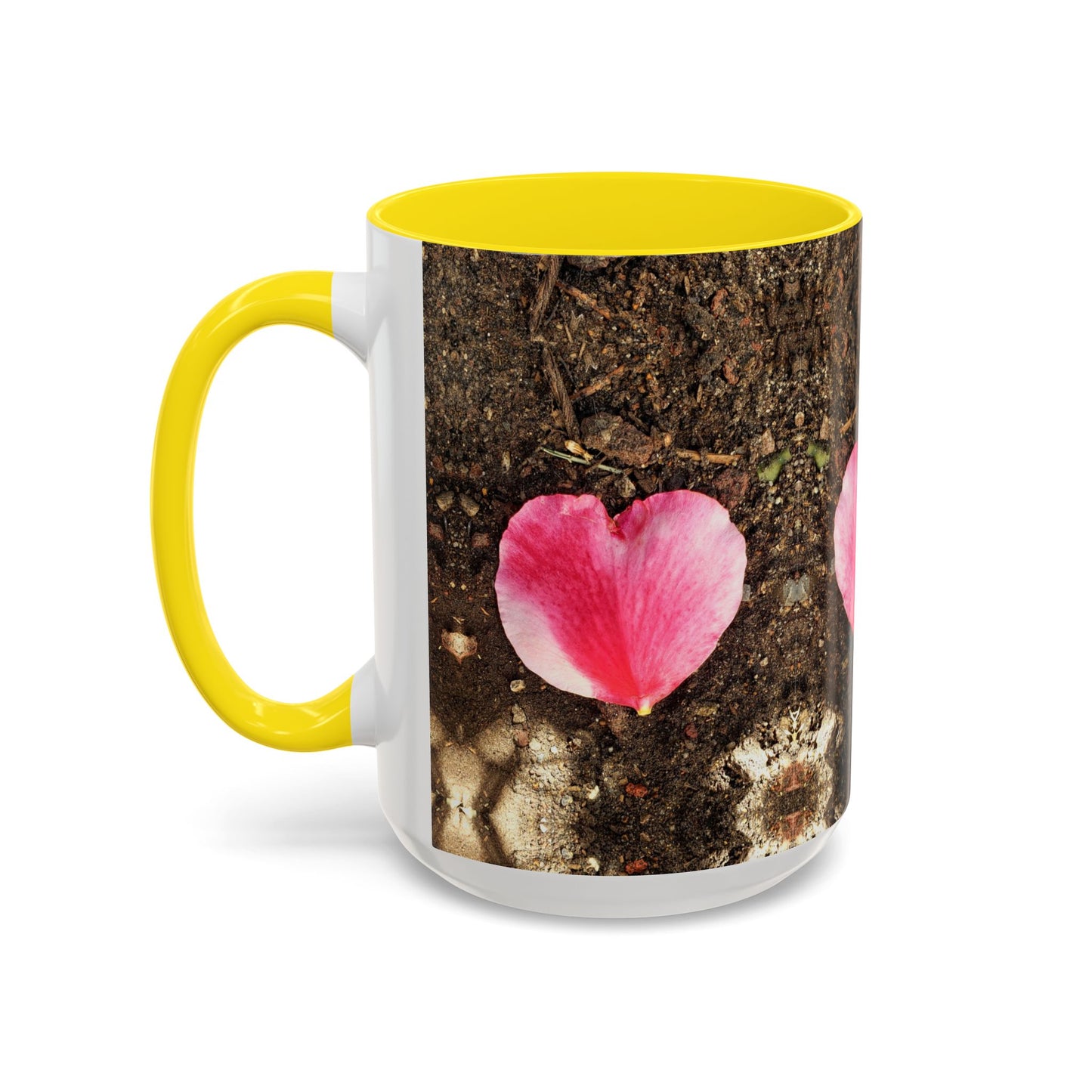 11oz/15oz Garden Themed Double Delight Heart Shaped Rose Petal Coffee Mug