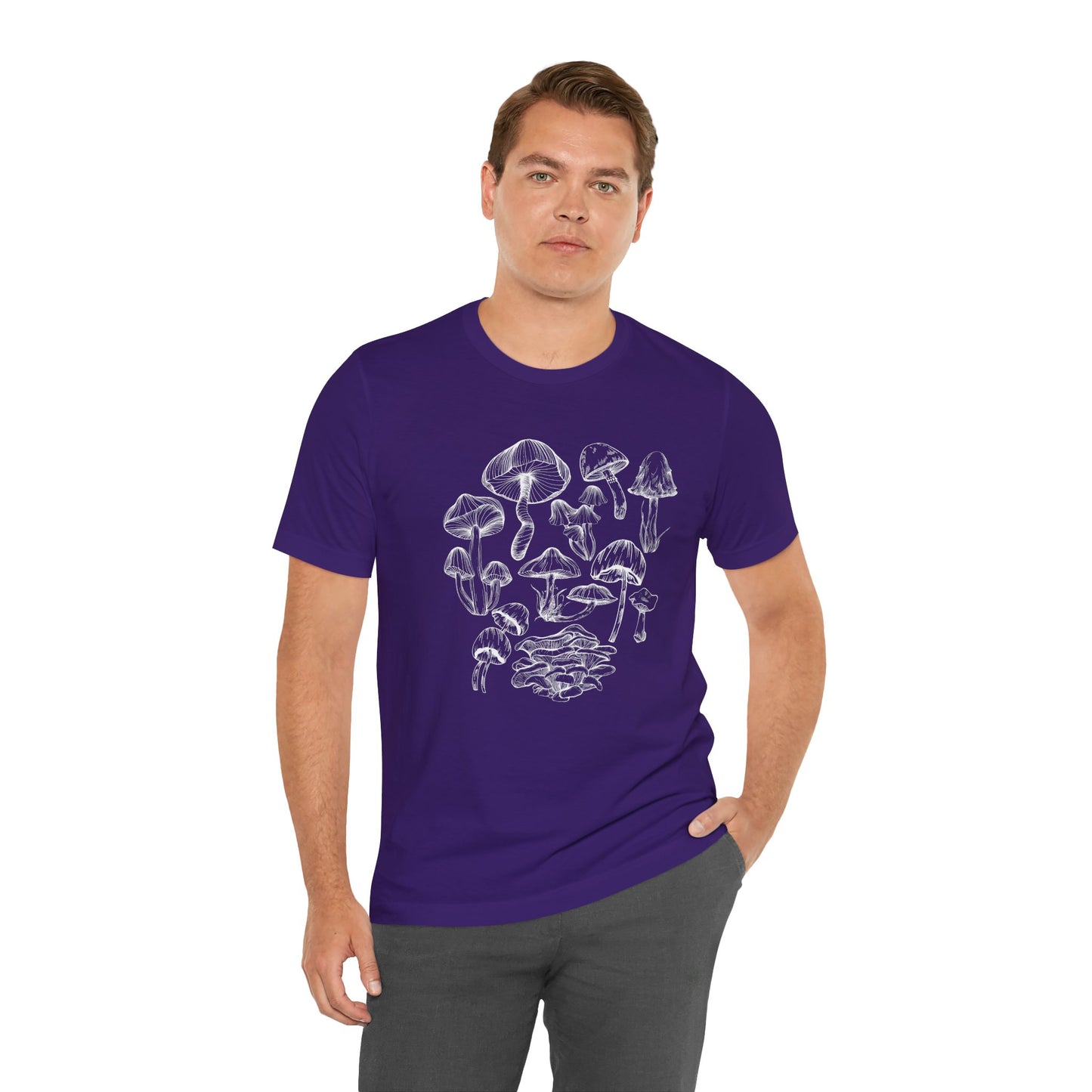 Unisex Mushroom Lover Fungi Print Toadstool T-Shirt