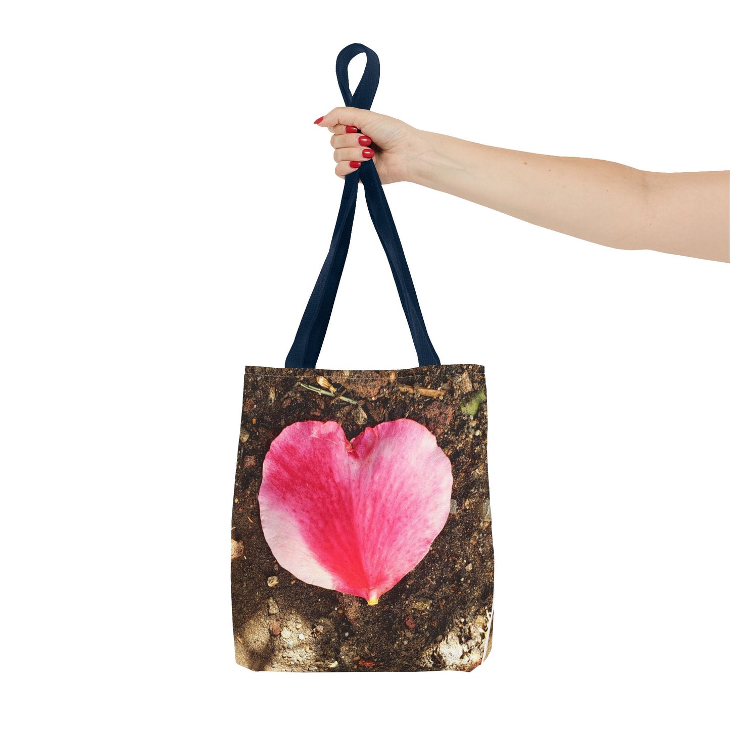 Unisex Garden Themed Double Delight Heart Shaped Rose Petal Tote Bag