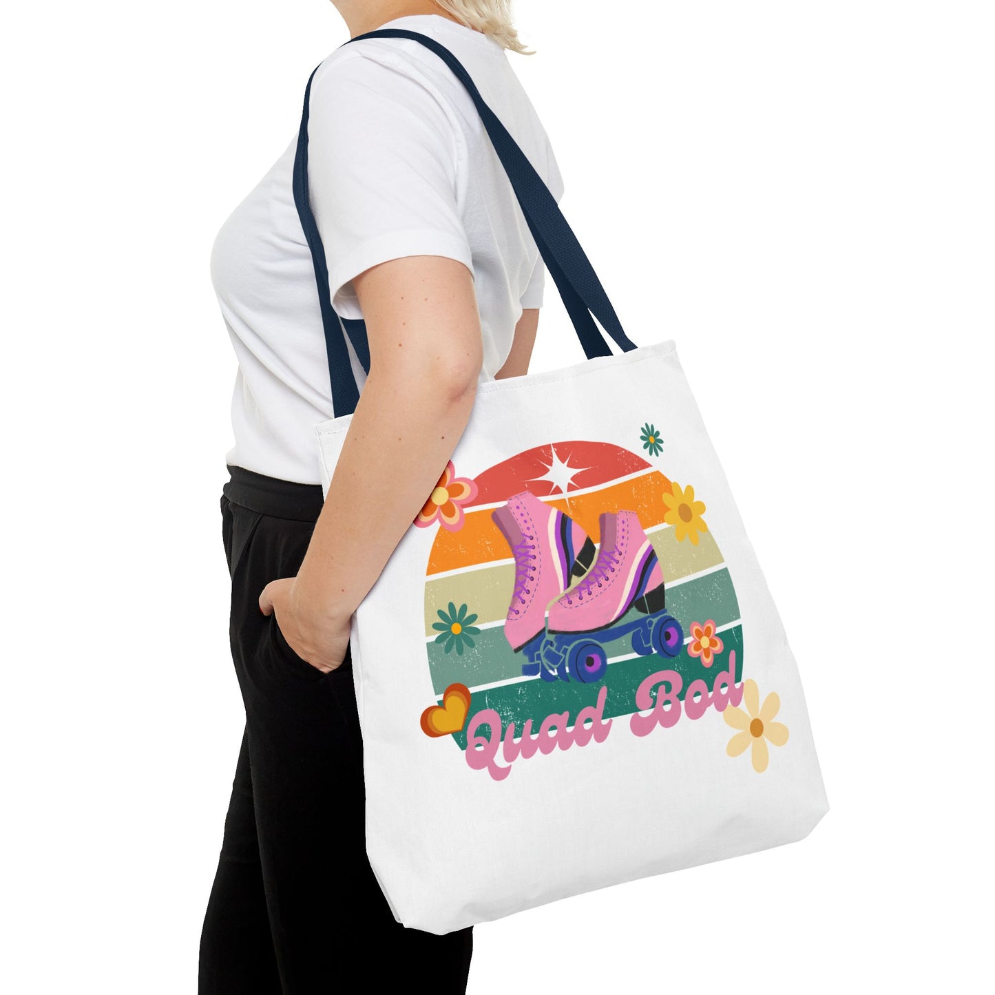 Unisex Retro Vibes Roller Skate Quad Bod Tote Bag