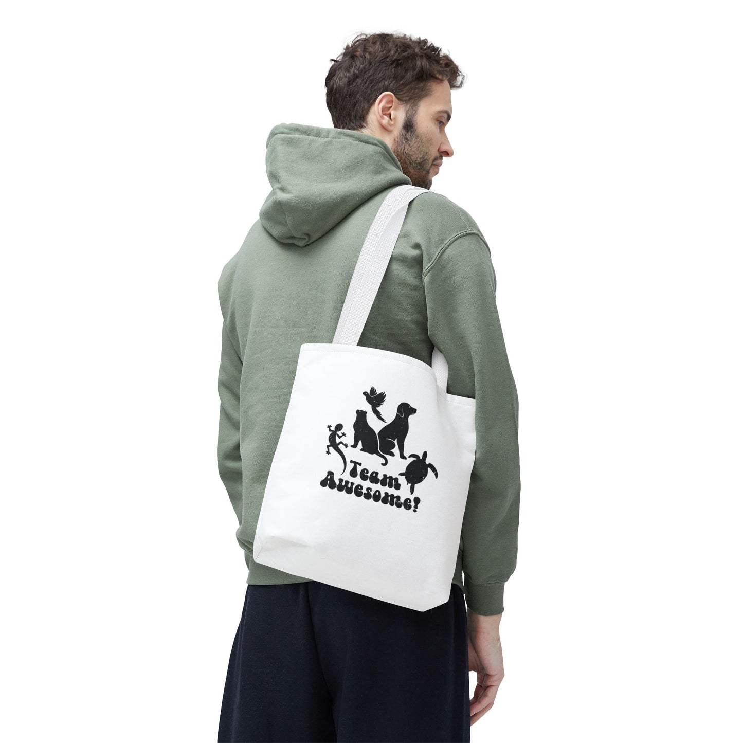 Unisex Animal Lover Lizard Cat Bird Dog Turtle Team Awesome Tote Bag