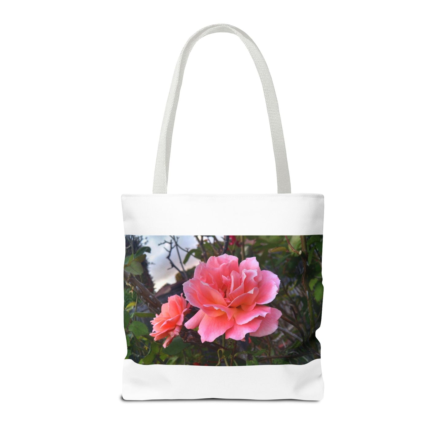 Unisex Garden Themed Double Delight Roses Reusable Tote Bag