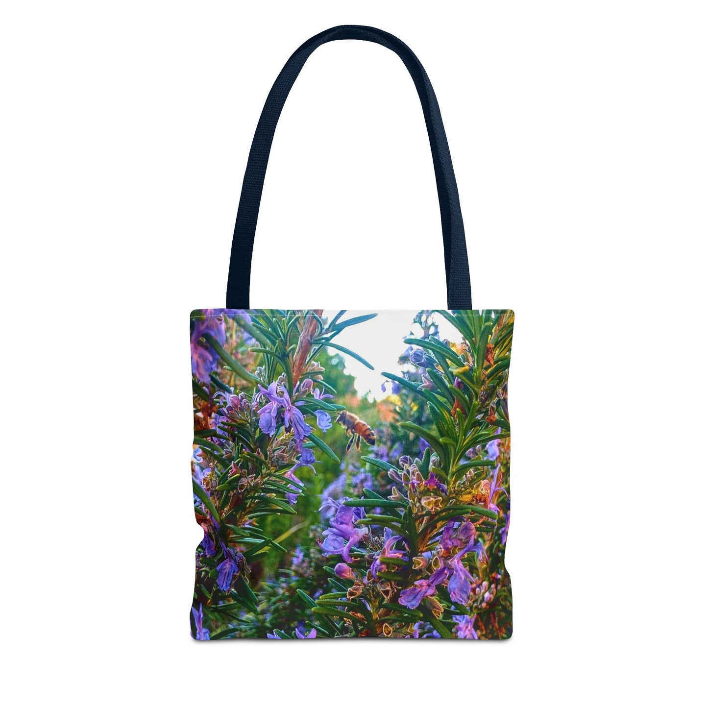 Garden Themed Bee and Rosemary Tote Bag