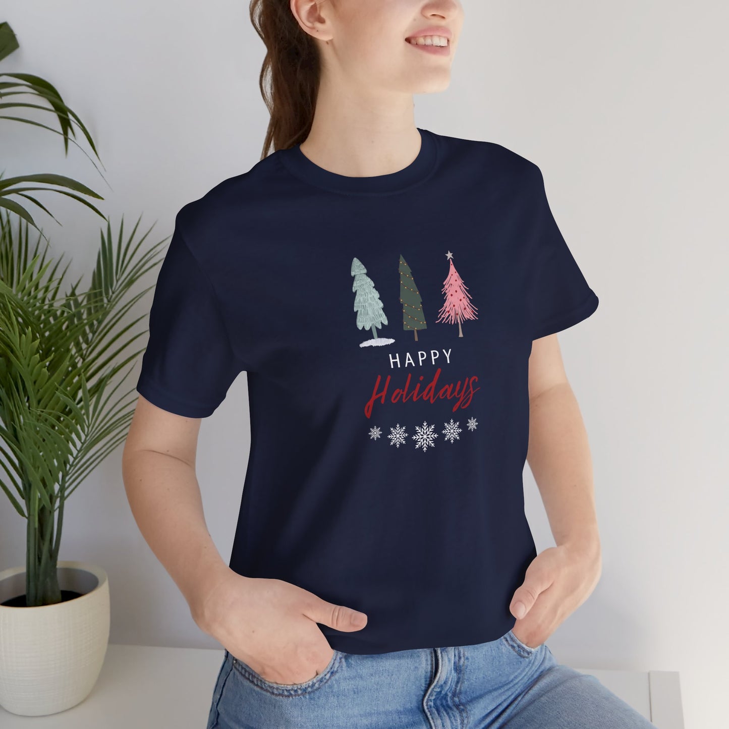 Unisex Jersey Short Sleeve Happy Holidays Seasons Greetings Fall T-Shirt