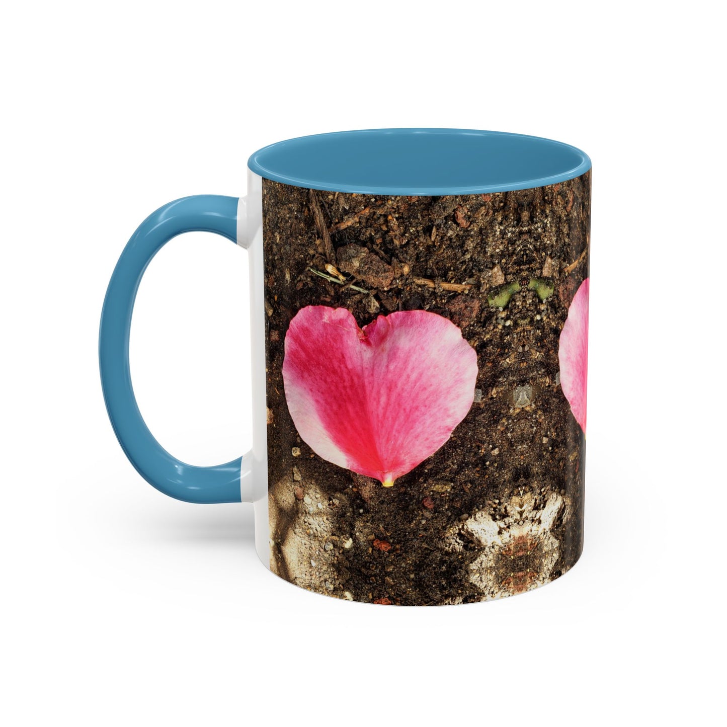 11oz/15oz Garden Themed Double Delight Heart Shaped Rose Petal Coffee Mug