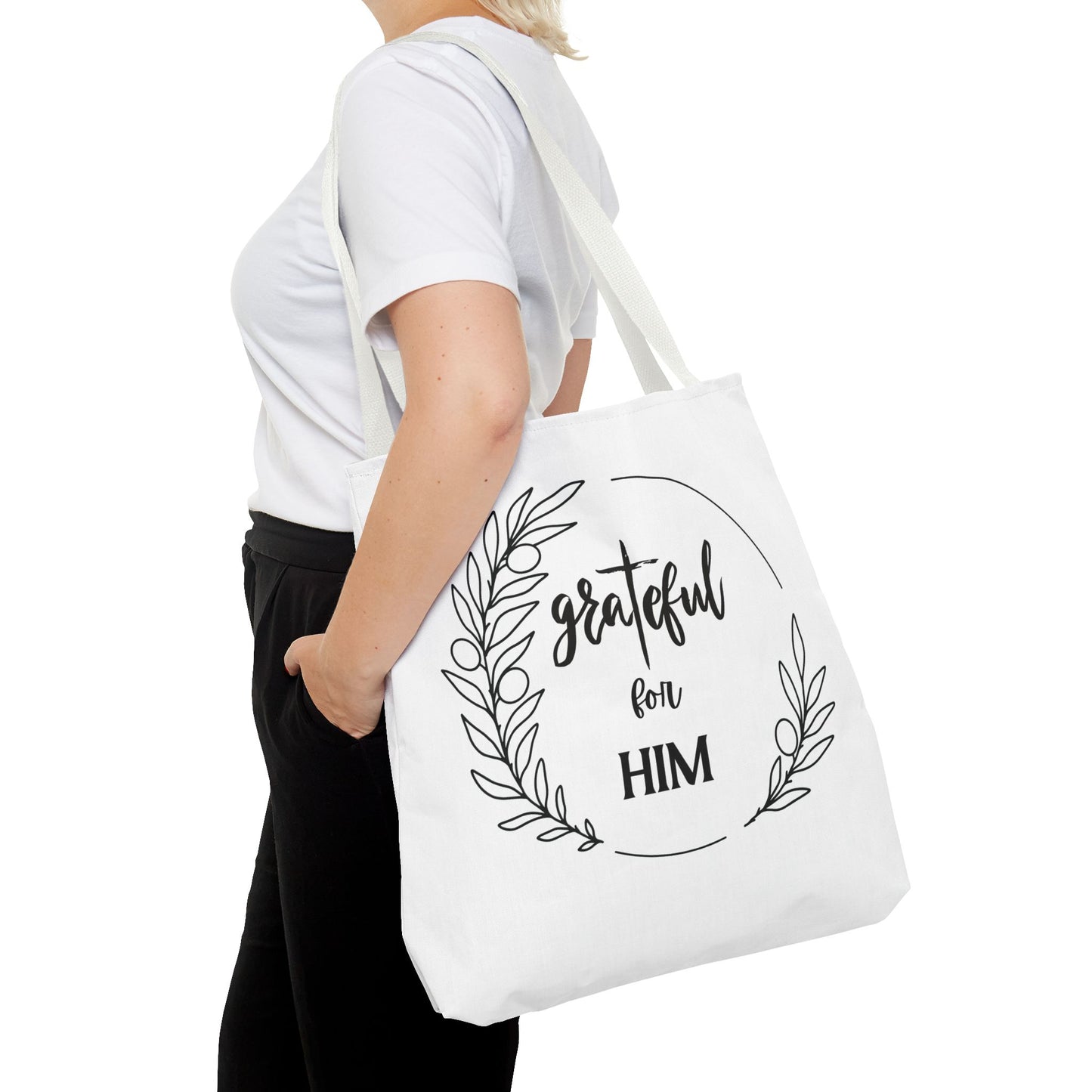 Unisex graTeful For Him Round Motif Tote Bag