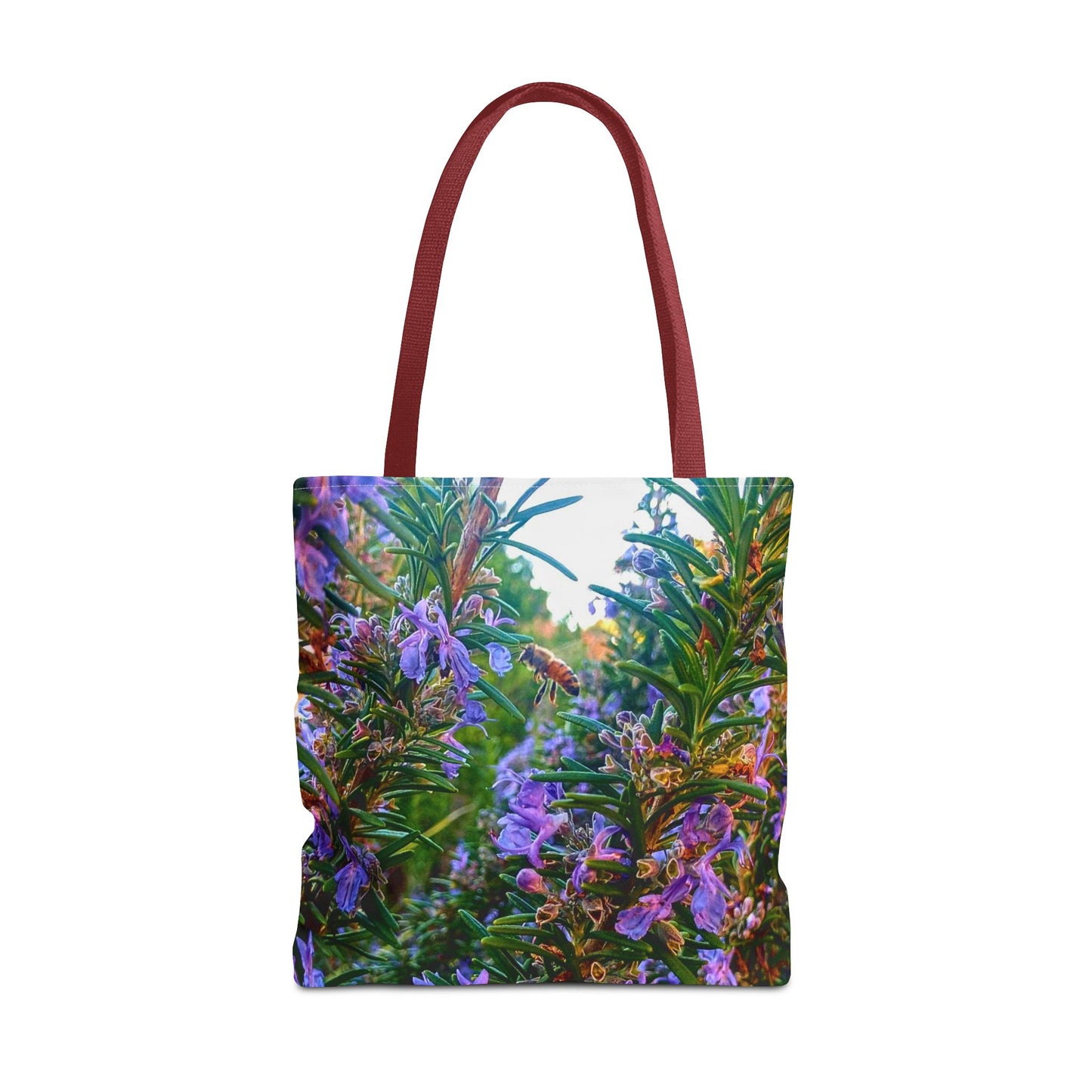 Garden Themed Bee and Rosemary Tote Bag